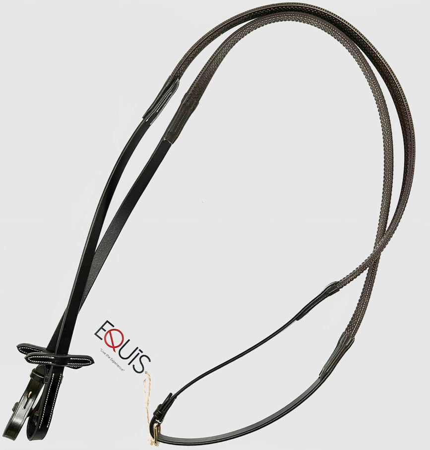 AVILA EQUESTRIAN MONZA HUNTER LEATHER W/ RUBBER FLAT REINS (BRASS)