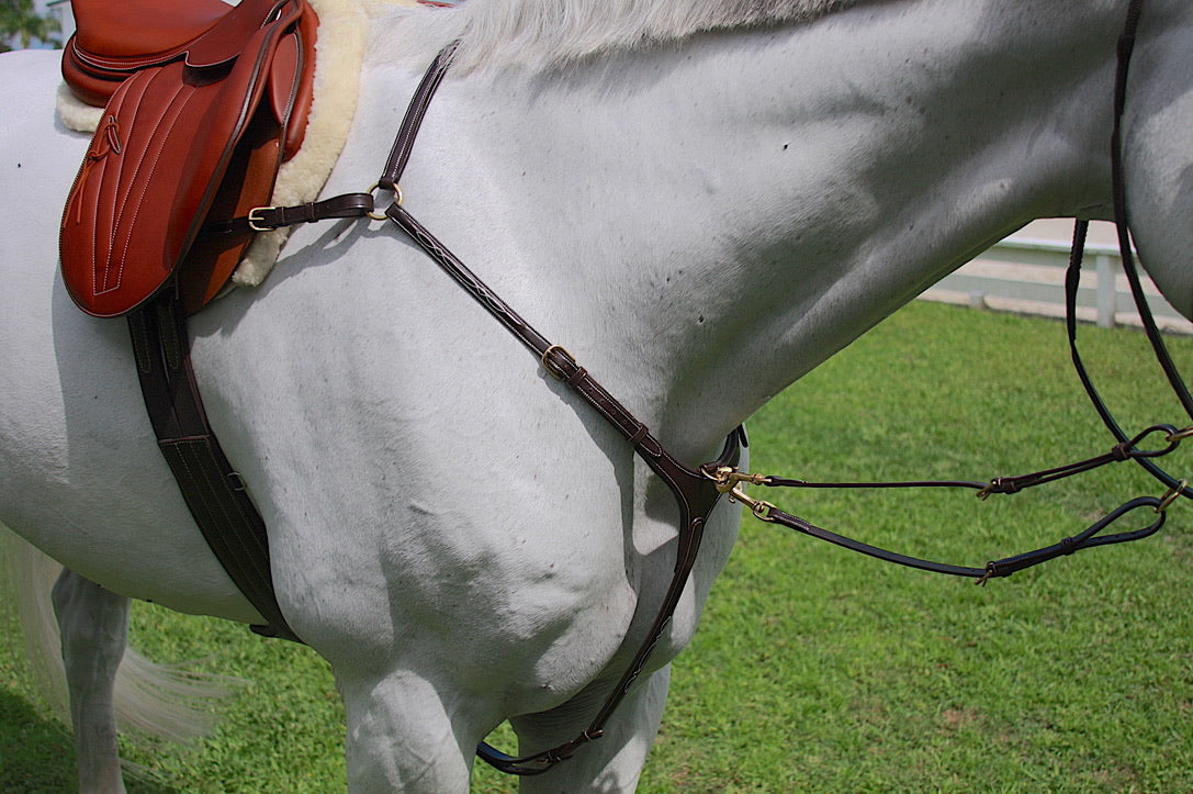 AVILA EQUESTRIAN BREASTPLATE 4P (BRASS) BROWN