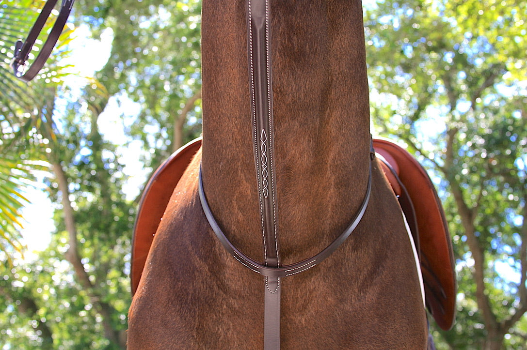 AVILA EQUESTRIAN FIXED MARTINGALE RAISED - BROWN