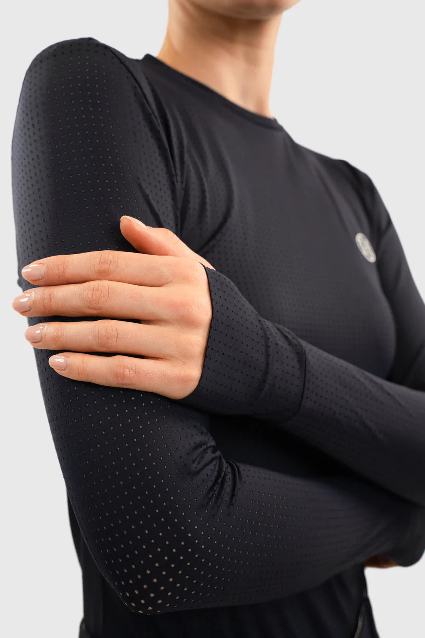 HARCOUR Bluvea Women's Perforated Long Sleeve Crew Neck