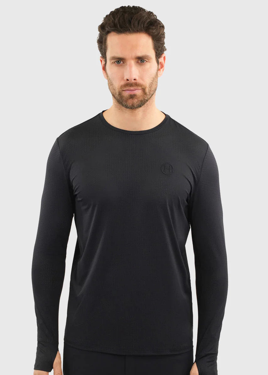 HARCOUR Bluveo crew neck perforated shirt Men's