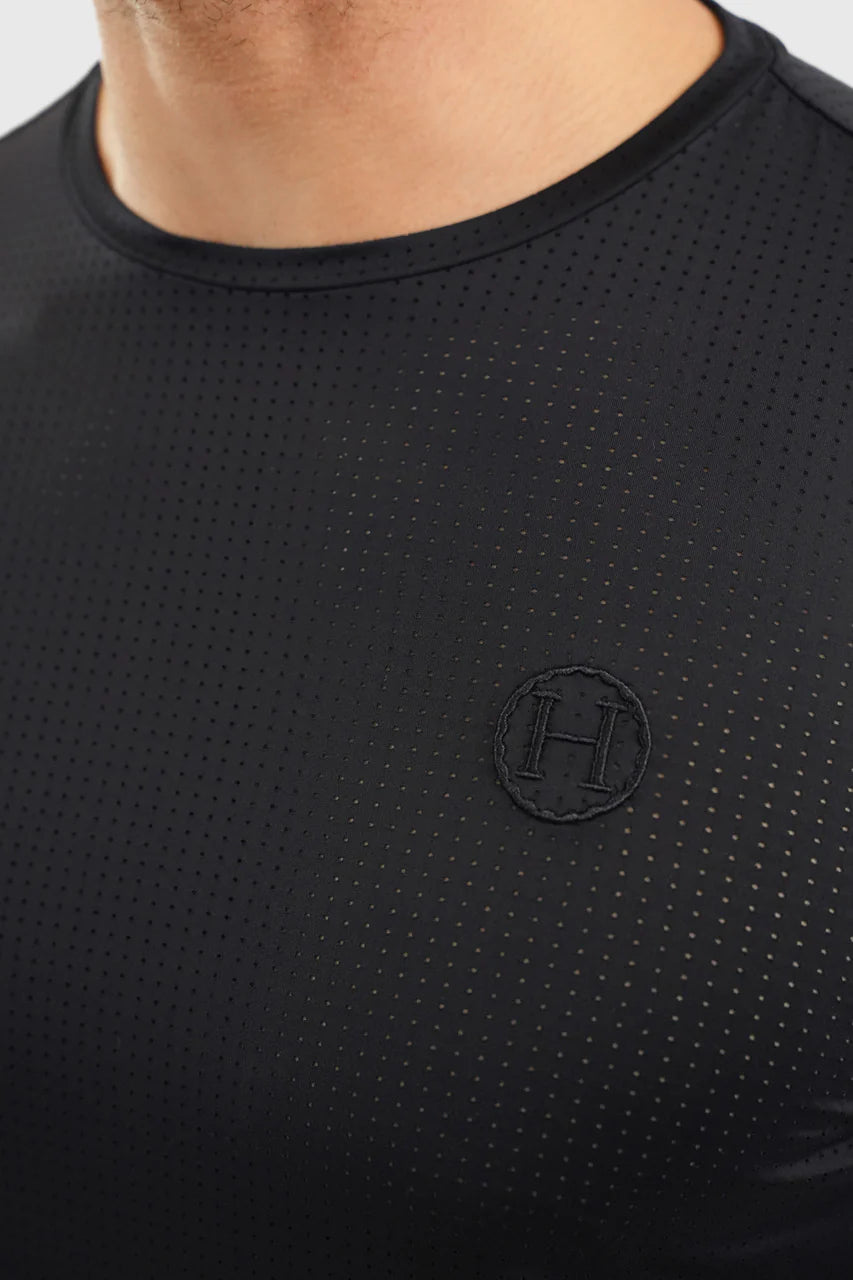 HARCOUR Bluveo crew neck perforated shirt Men's