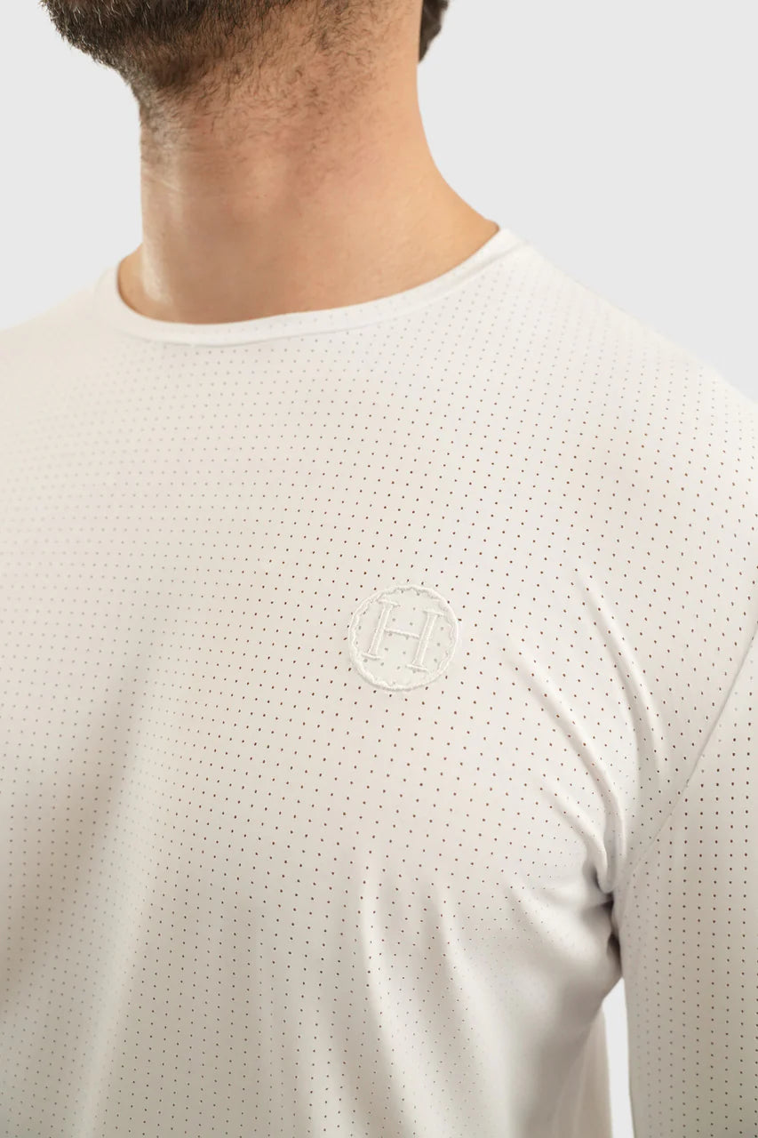 HARCOUR Bluveo crew neck perforated shirt Men's