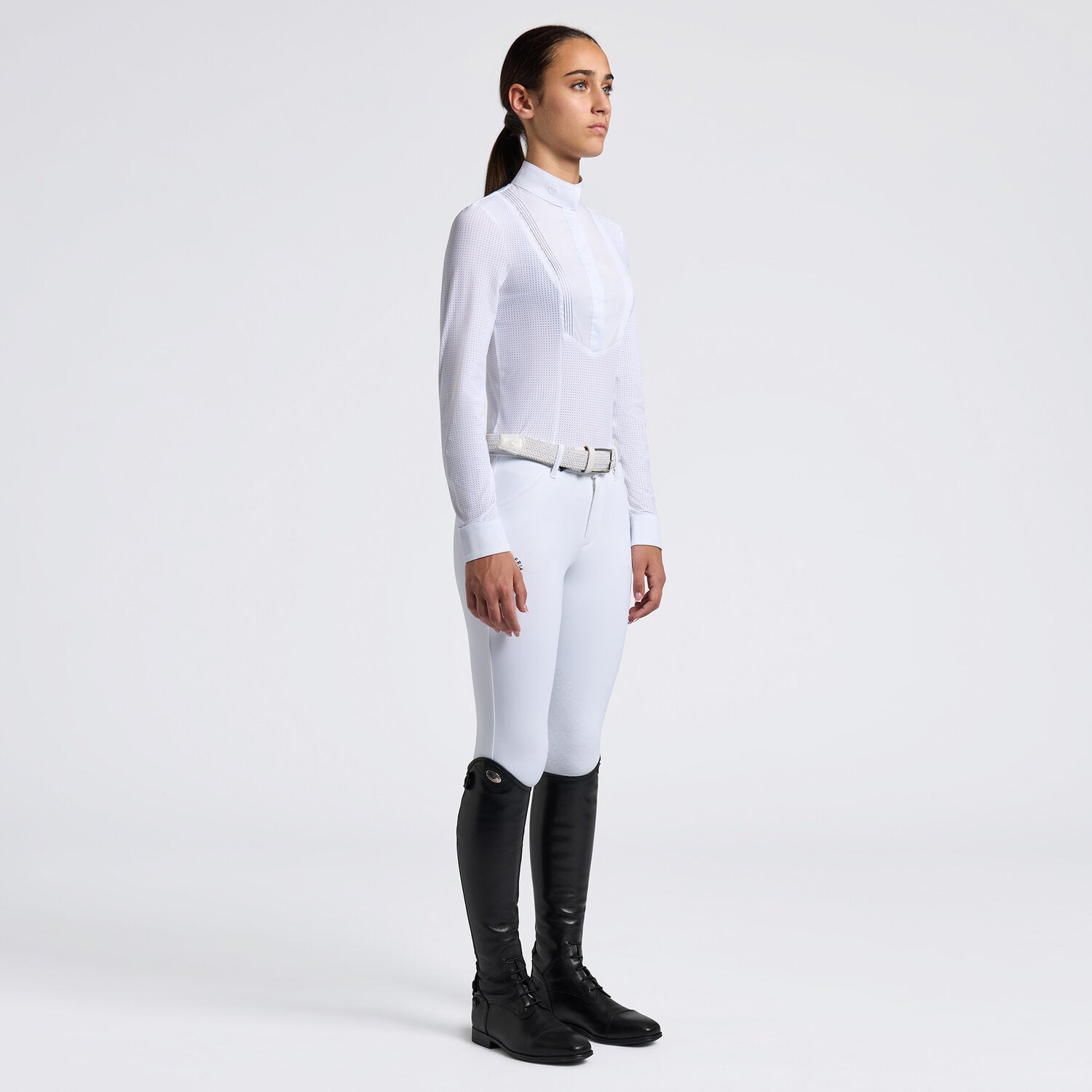 CAVALLERIA TOSCANA PERFORATED L/S JERSEY COMPETITION SHIRT WITH BIB