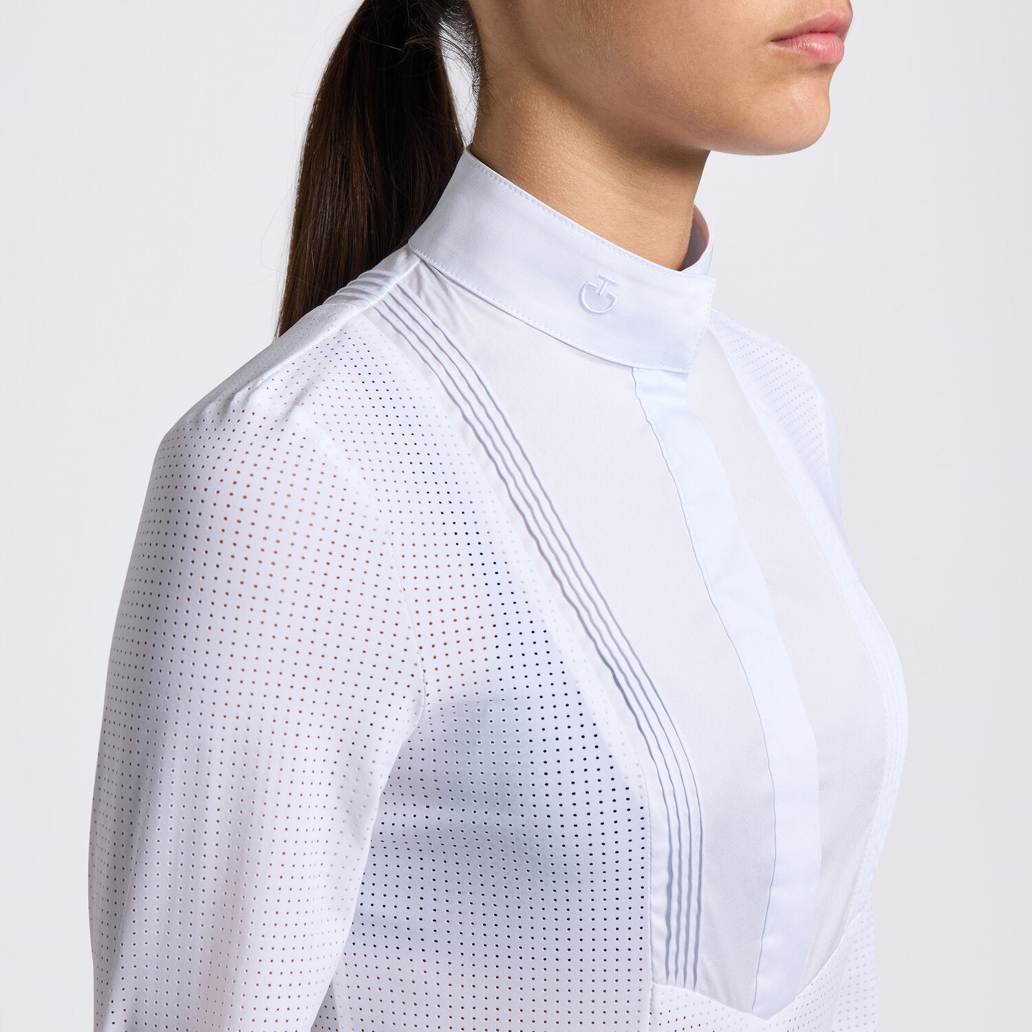 CAVALLERIA TOSCANA PERFORATED L/S JERSEY COMPETITION SHIRT WITH BIB
