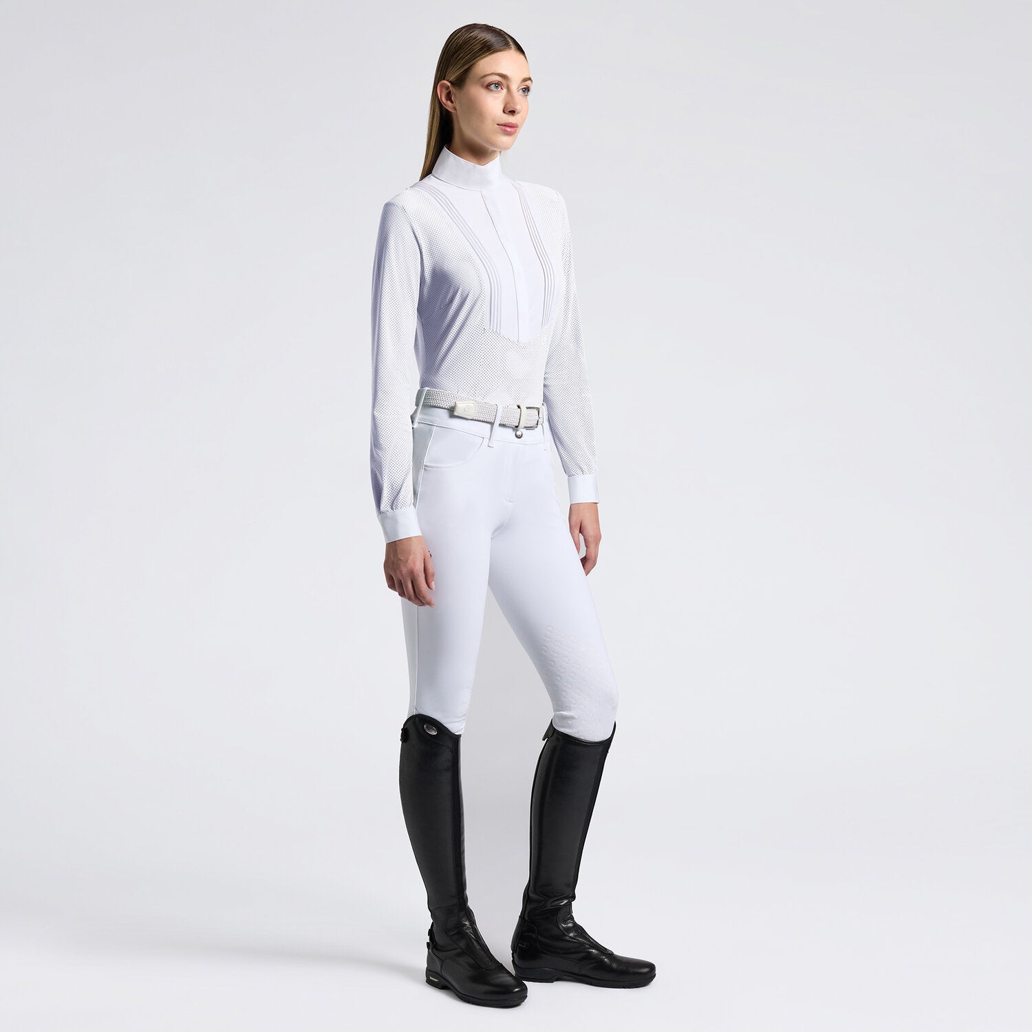 CAVALLERIA TOSCANA WOMEN`S AMERICAN PERFORATED L/S SHIRT