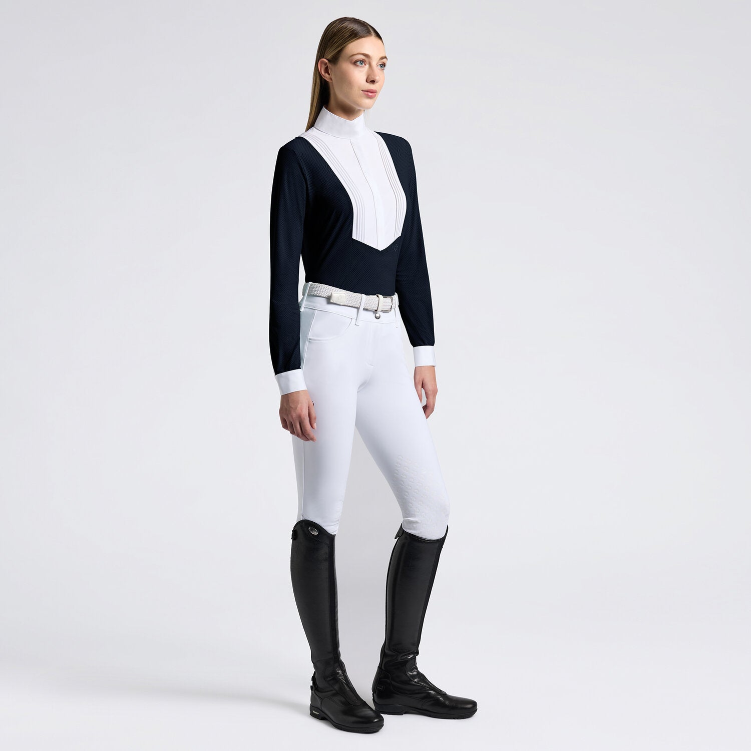 CAVALLERIA TOSCANA WOMEN`S AMERICAN PERFORATED L/S SHIRT
