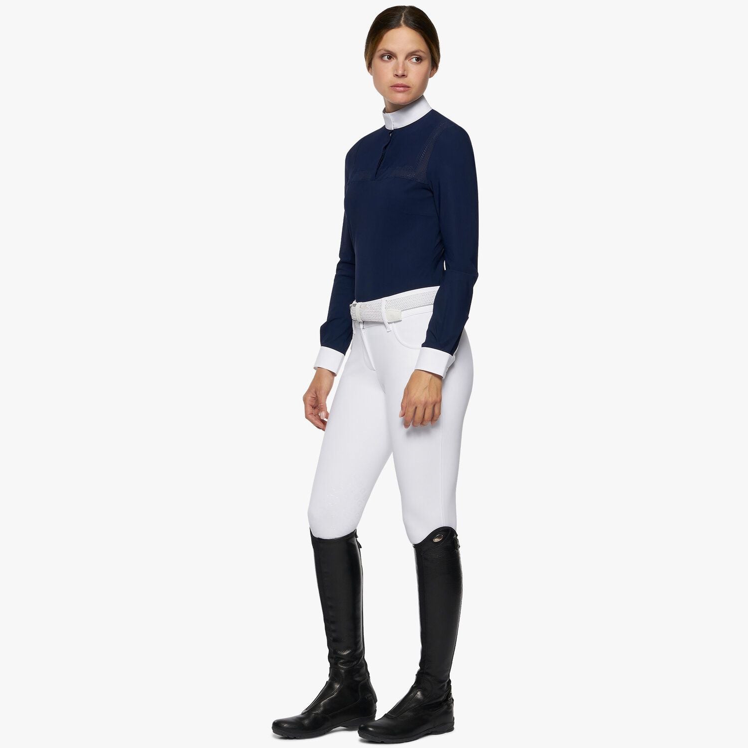 CT GIRL’S LONG-SLEEVED SHIRT WITH CT COLLAR AND PERFORATED INSERT, BREATHABLE JERSEY. 0179 12