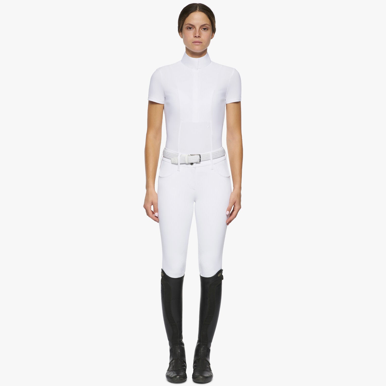 CAVALLERIA TOSCANA WOMEN'S JERSEY S/S COMPETITION SHIRT W/ POPLIN BIB