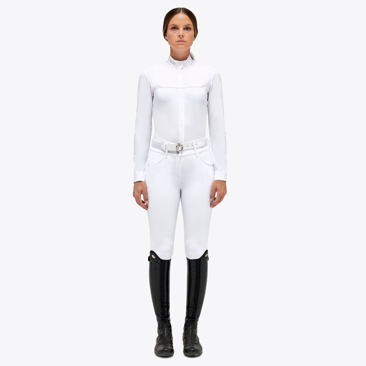 CAVALLERIA TOSCANA WOMEN'S JERSEY L/S COMPETITION SHIRT W/ DECORATIVE TRIM