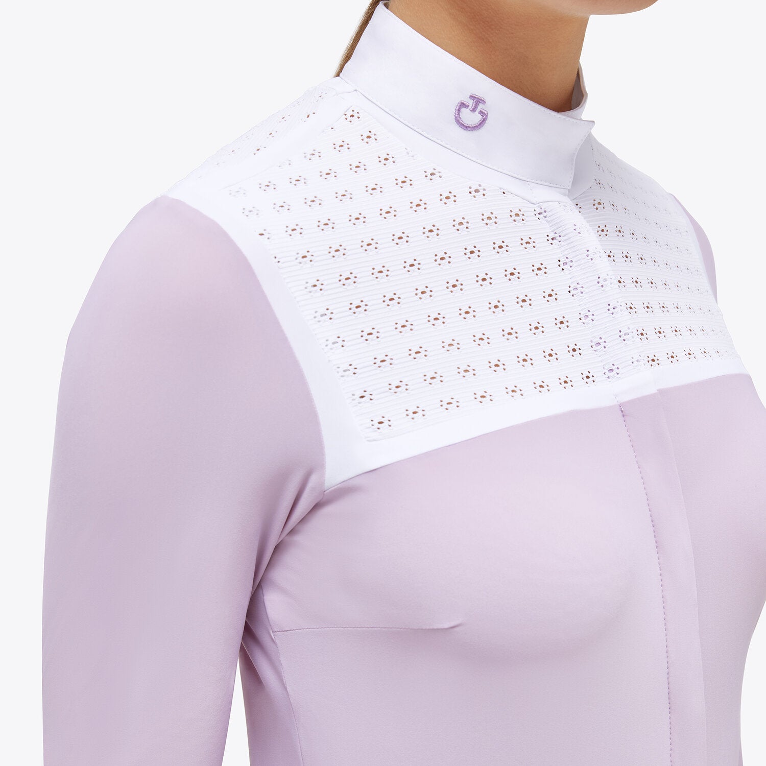 CAVALLERIA TOSCANA WOMENS LIGHTWEIGHT JERSEY L/S COMPETITION SHIRT WITH JACQUARD