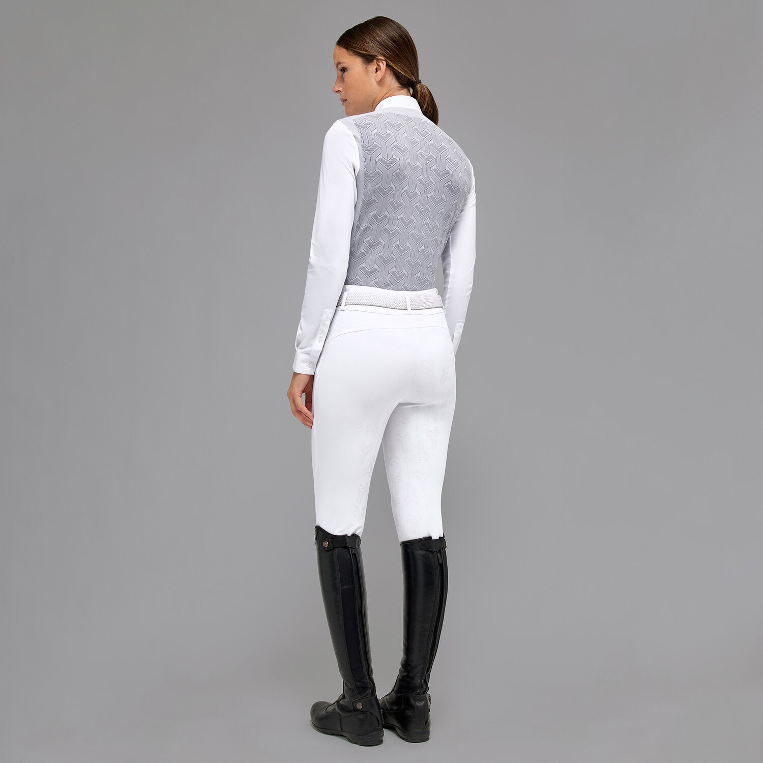 CAVALLERIA TOSCANA WOMEN`S REVO PLEATED POPLIN BIB L/S