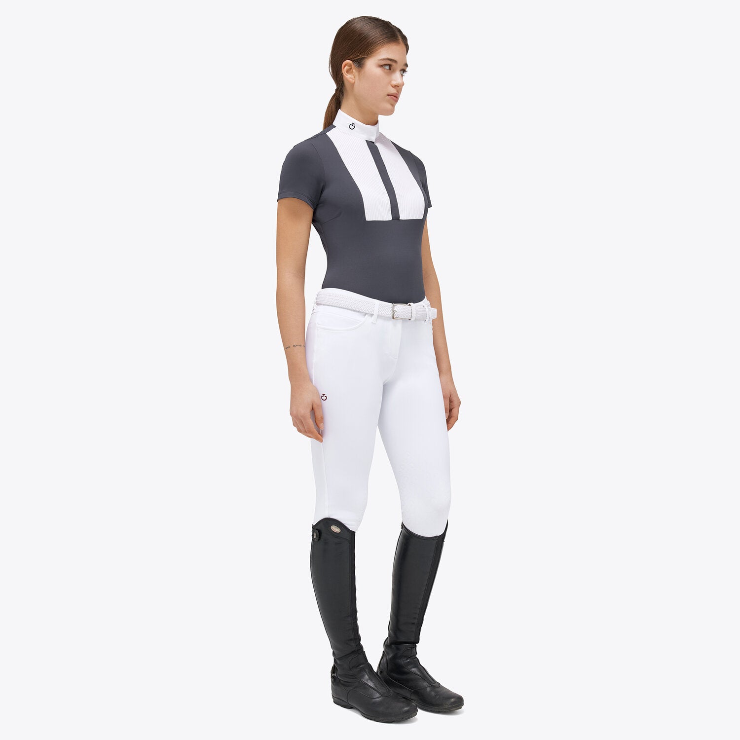 CAVALLERIA TOSCANA TECH PQUET W/COTTON PLEATED BIB S/S COMPETITION SHIRT