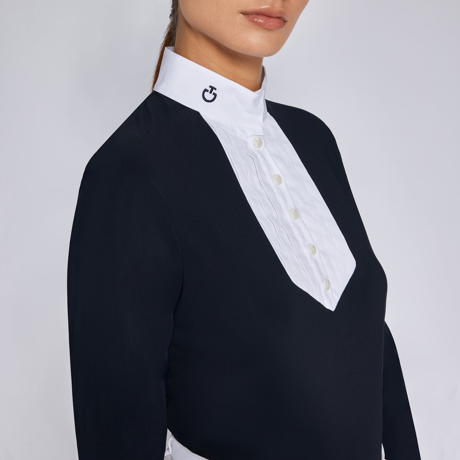 CAVALLERIA TOSCANA WOMEN'S JERSEY L/S COMPETITION SHIRT W/ POPLIN BIB