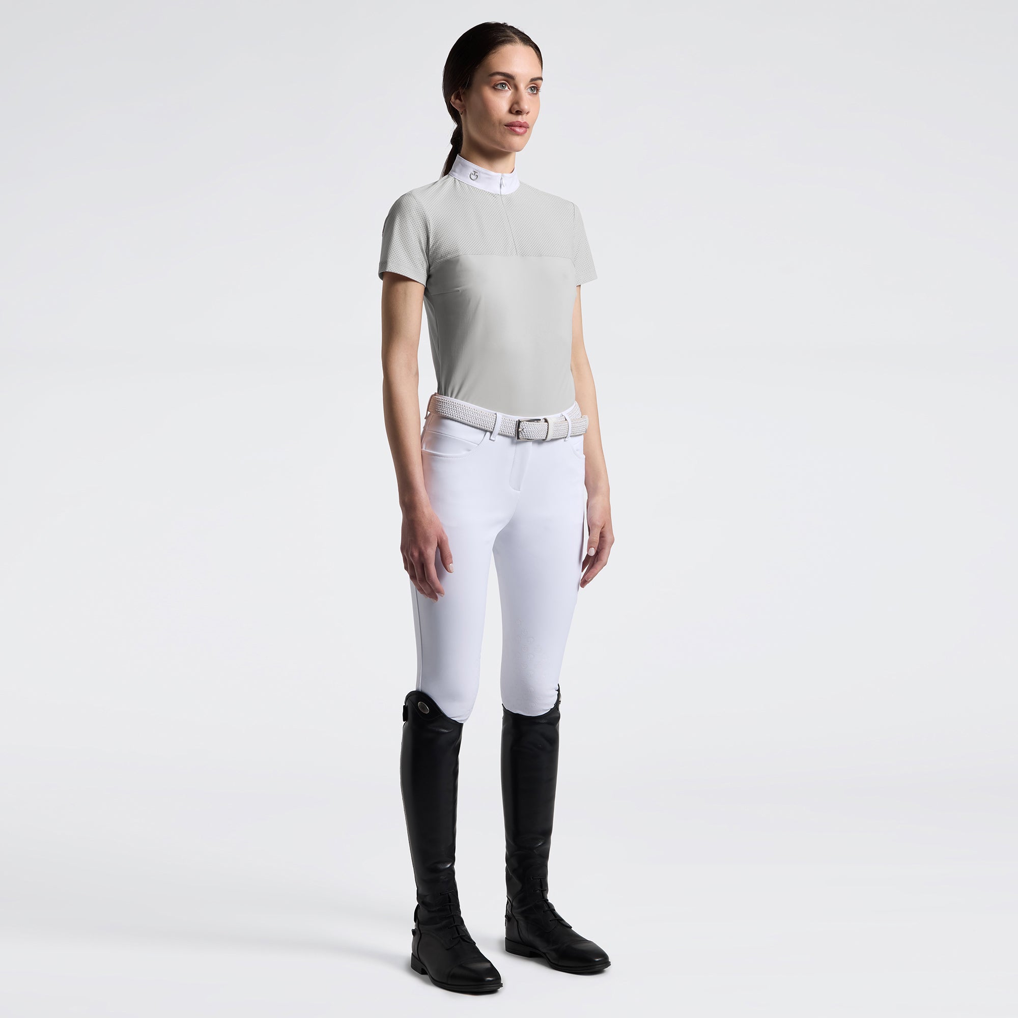 Cavalleria Toscana Women's PERFORATED JERSEY INSERTS S/S COMPETITION SHIRT
