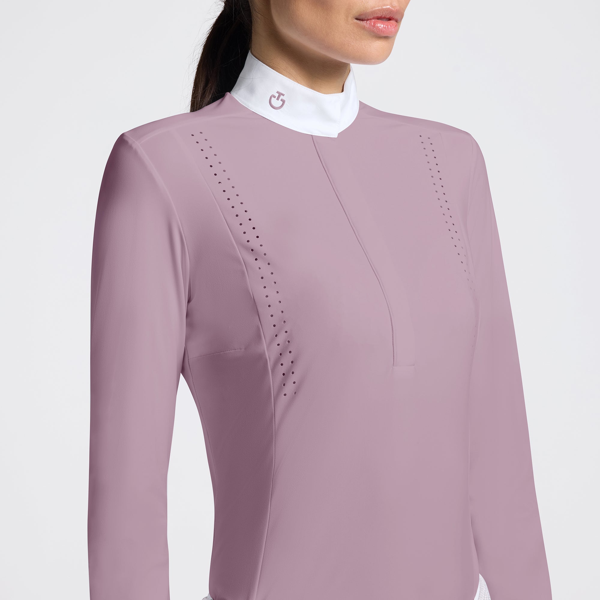 CAVALLERIA TOSCANA WOMEN'S L/S PERFORATED JERSEY COMPETITION SHIRT