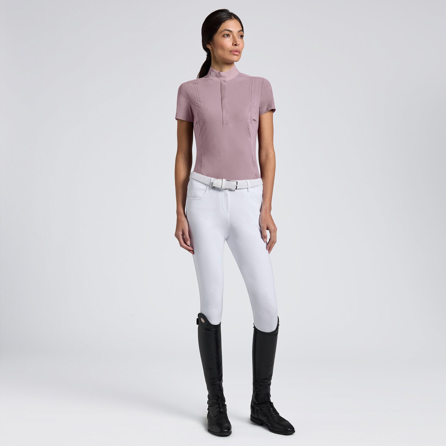 CAVALLERIA TOSCANA WOMEN'S S/S PERFORATED JERSEY COMPETITION SHIRT