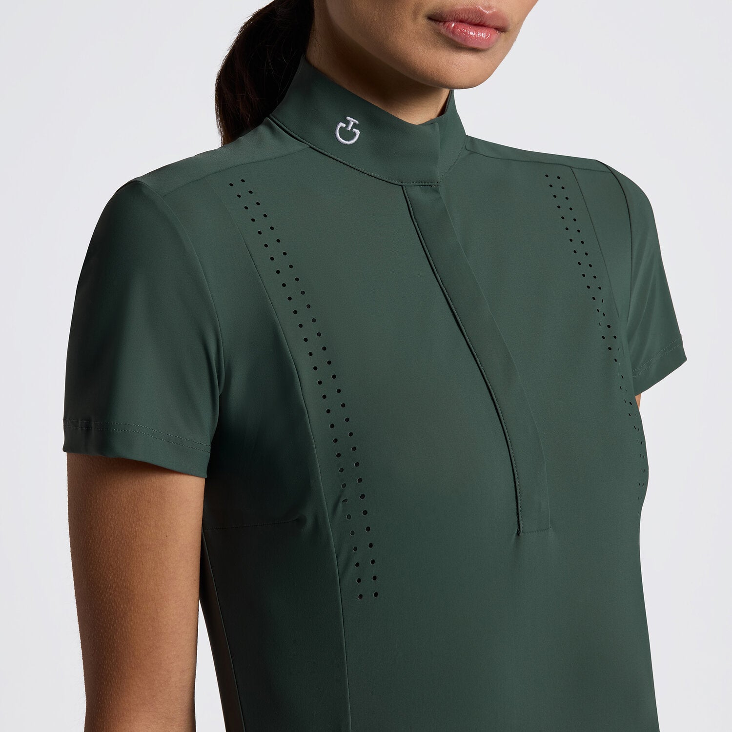 CAVALLERIA TOSCANA WOMEN'S S/S PERFORATED JERSEY COMPETITION SHIRT