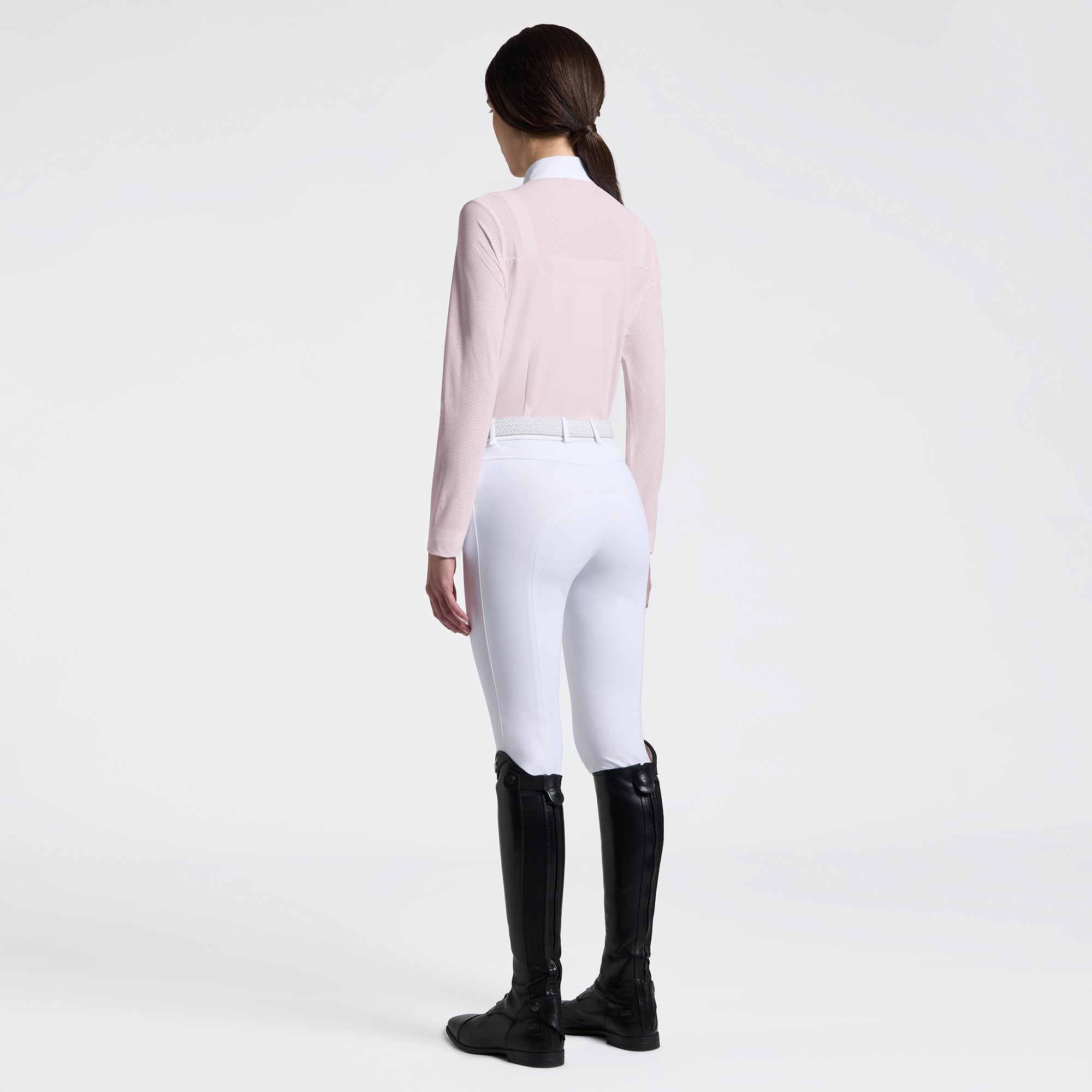 CAVALLERIA TOSCANA WOMEN'S COMPETITION SHIRT WITH HALF-ZIP AND PERFORATED SLEEVES