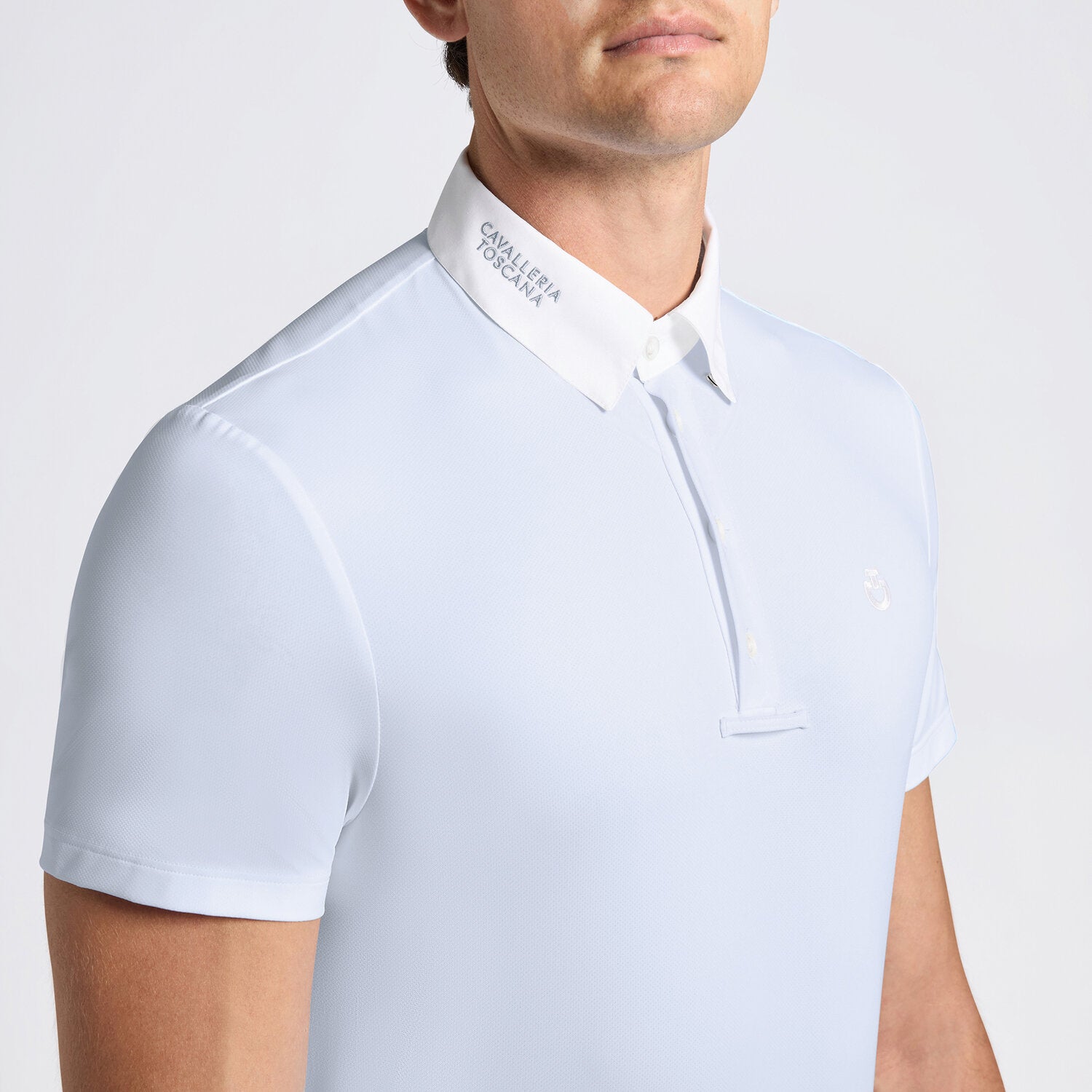CAVALLERIA TOSCANA MEN'S S/S COMPETITION SHIRT WITH 3D LOGO