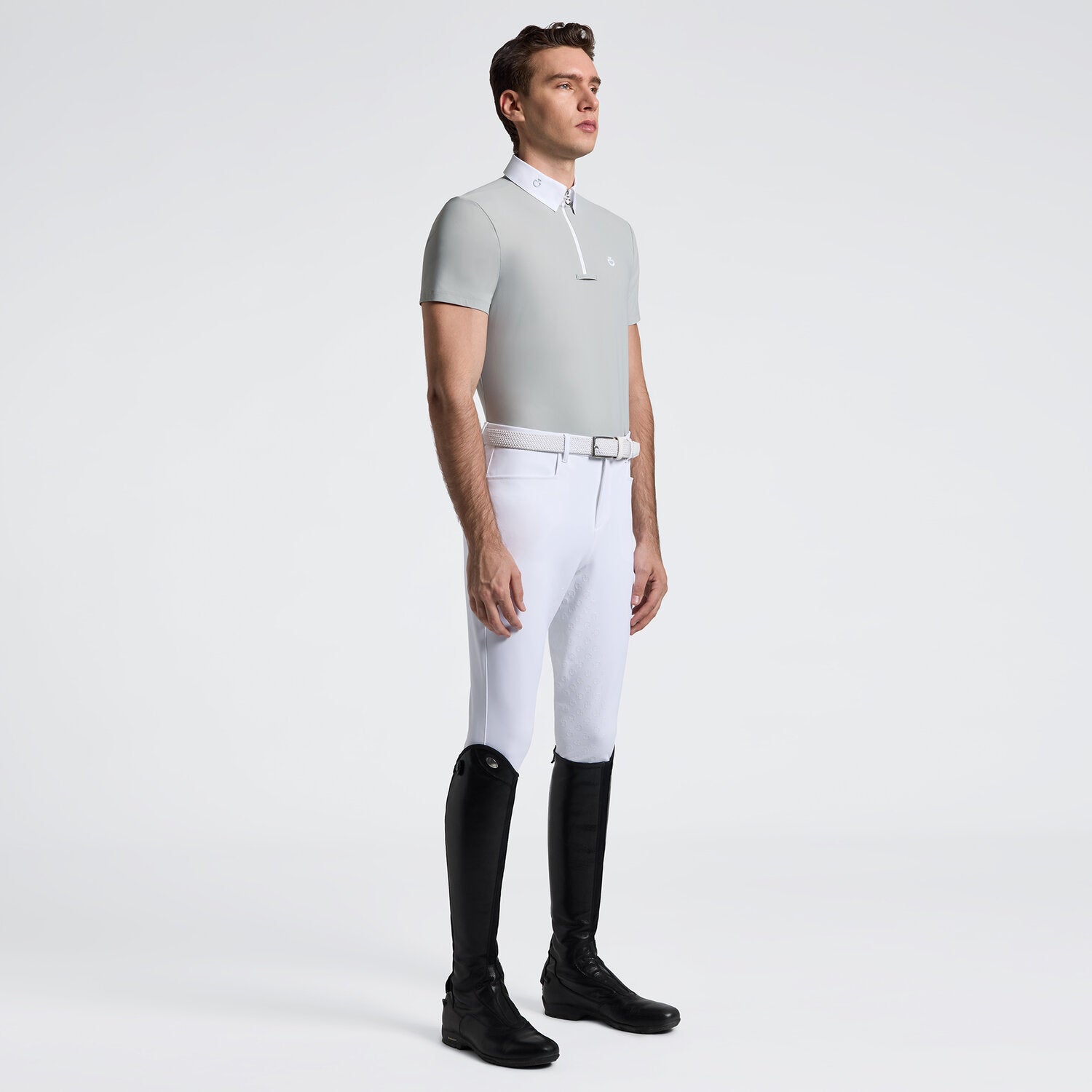 CAVALLERIA TOSCANA MEN'S S/S ZIP COMPETITION SHIRT