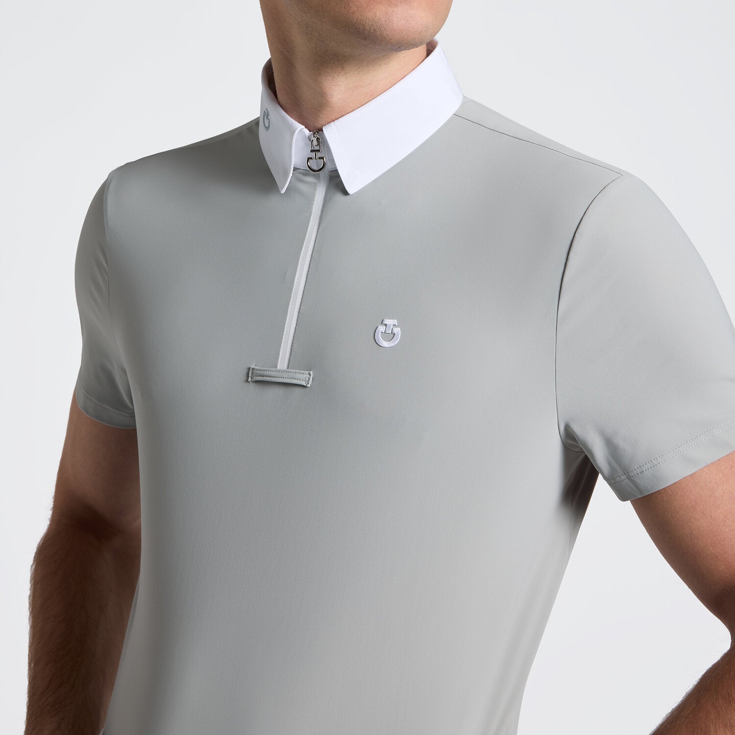 CAVALLERIA TOSCANA MEN'S S/S ZIP COMPETITION SHIRT