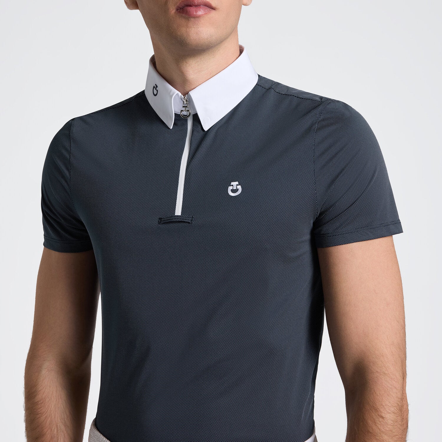 CAVALLERIA TOSCANA MEN'S S/S ZIP COMPETITION SHIRT