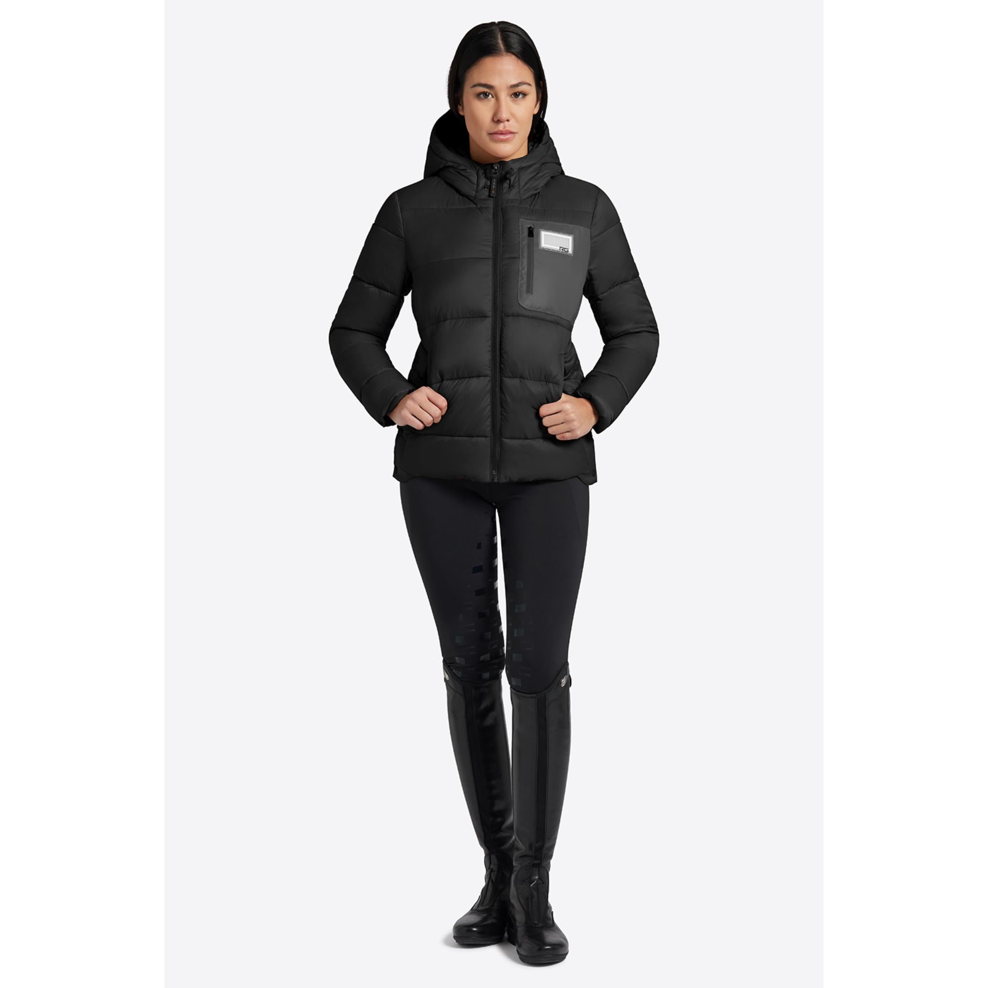 RG WOMEN'S NYLON QUILTED HOODED PUFFER JACKET
