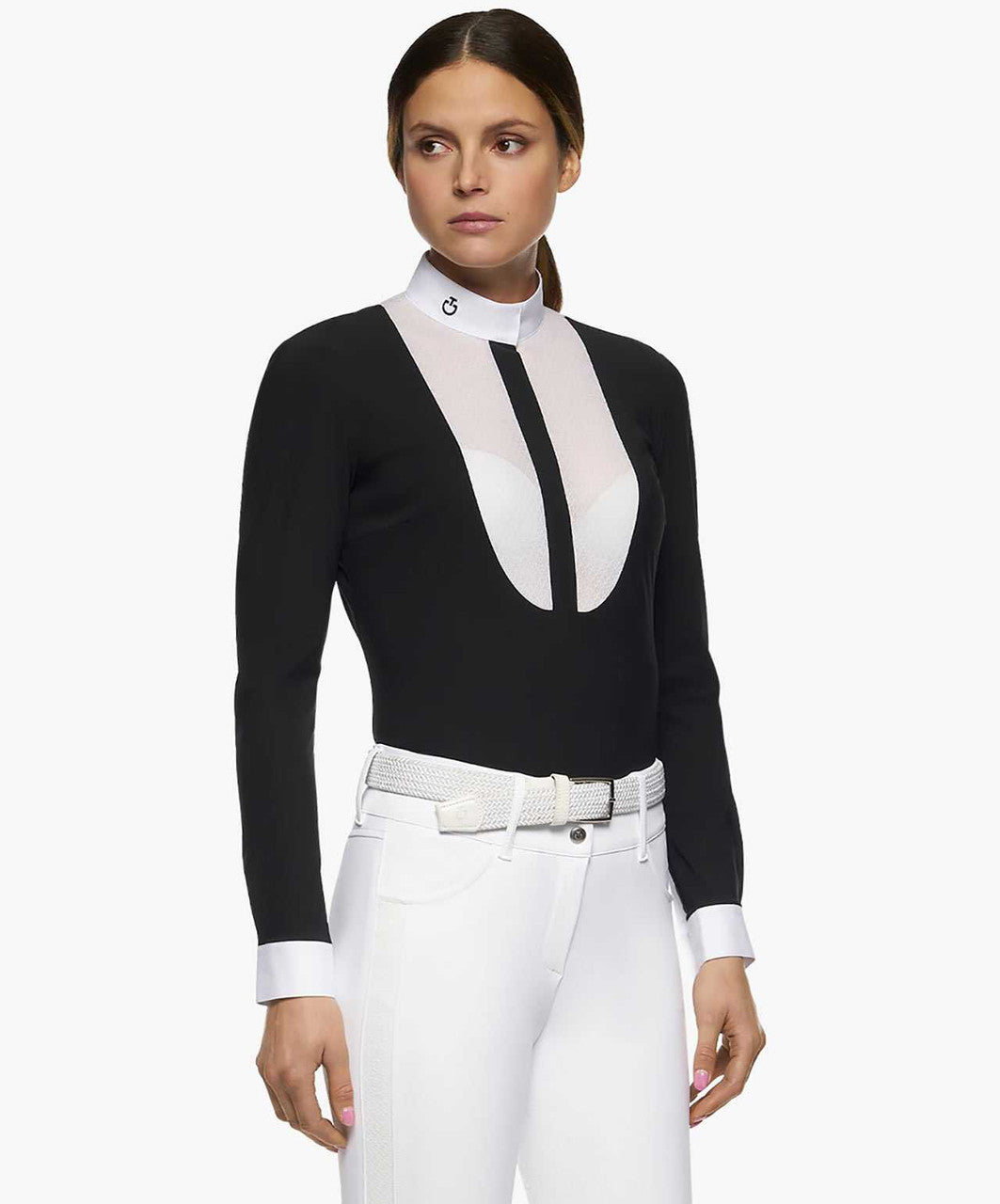 CAVALLERIA TOSCANA WOMEN'S LACEY DROP BIB L/S COMPETITION SHIRT
