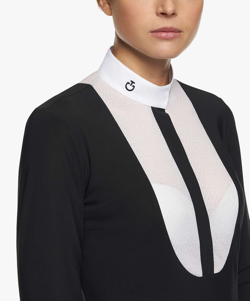CAVALLERIA TOSCANA WOMEN'S LACEY DROP BIB L/S COMPETITION SHIRT