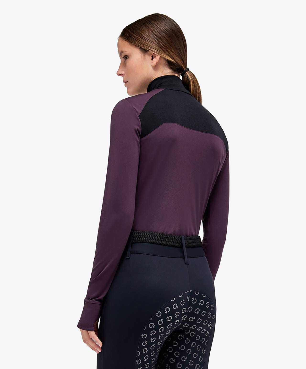 CAVALLERIA TOSCANA WOMEN'S TECH WOOL HALF ZIP TURTLENECK