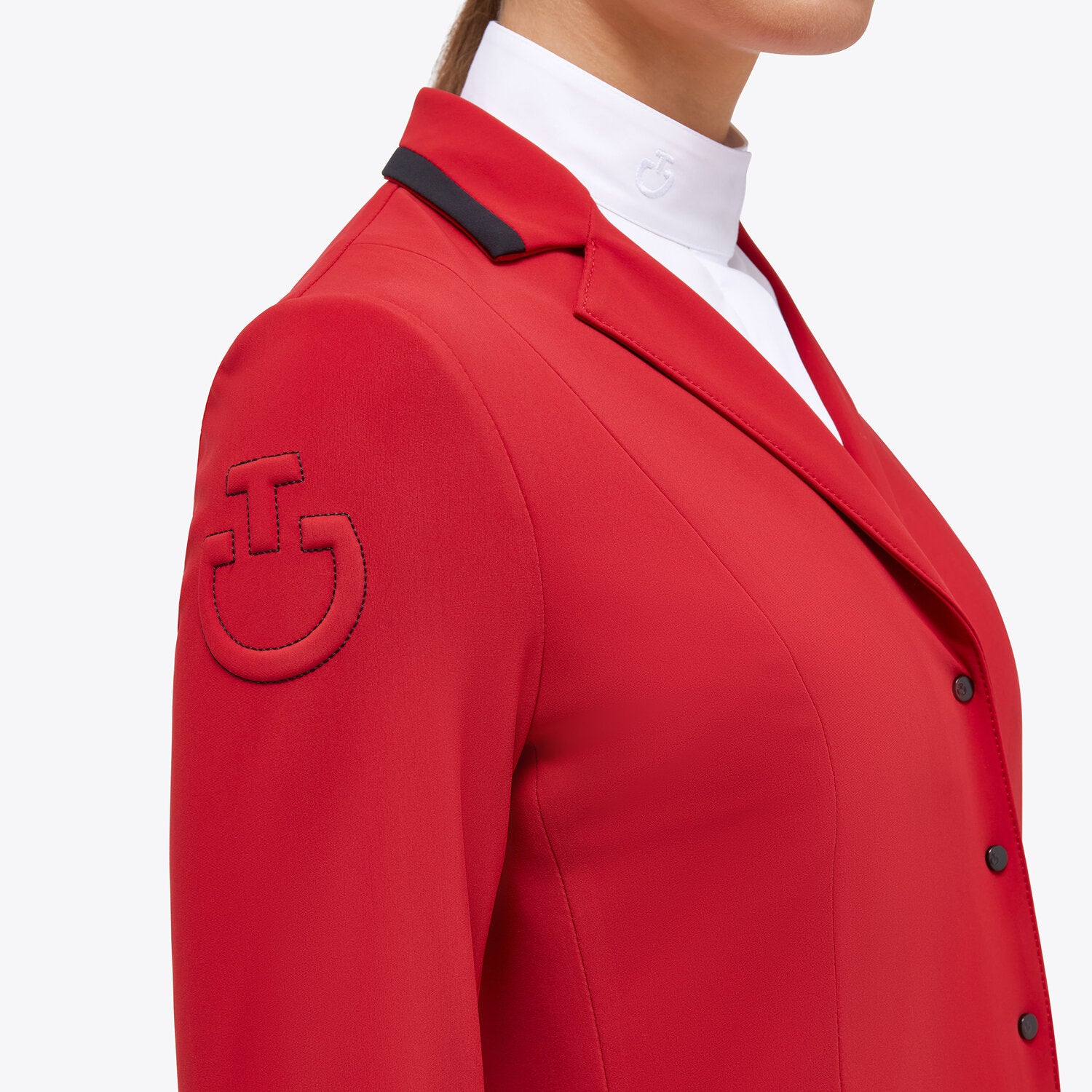 CAVALLERIA TOSCANA WOMEN'S JERSEY ZIP RIDING JACKET WITH INSERTS