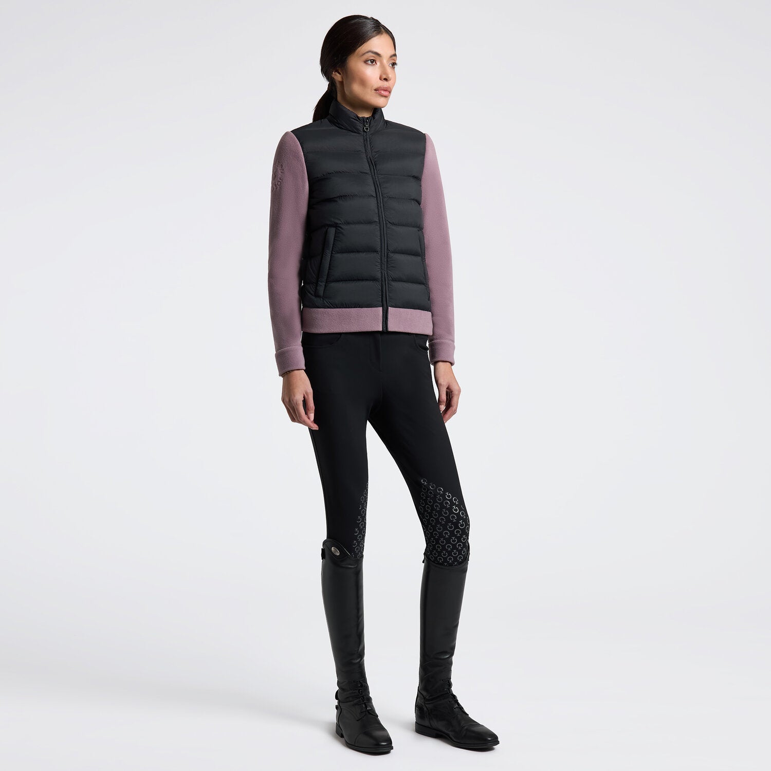 CAVALLERIA TOSCANA WOMEN'S HYBRID PUFFER TECH FLEECE JACKET