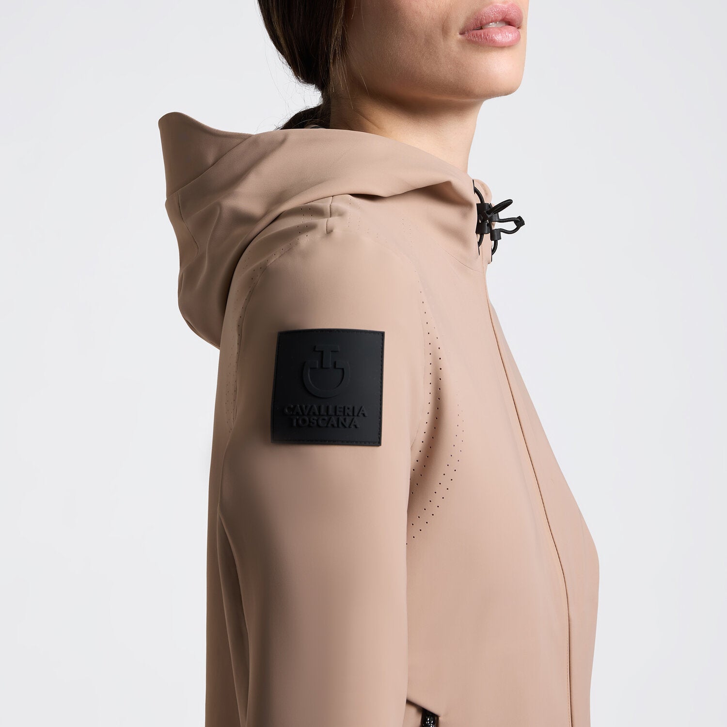 CAVALLERIA TOSCANA WOMEN'S PERFORATED SOFTSHELL IN JERSEY