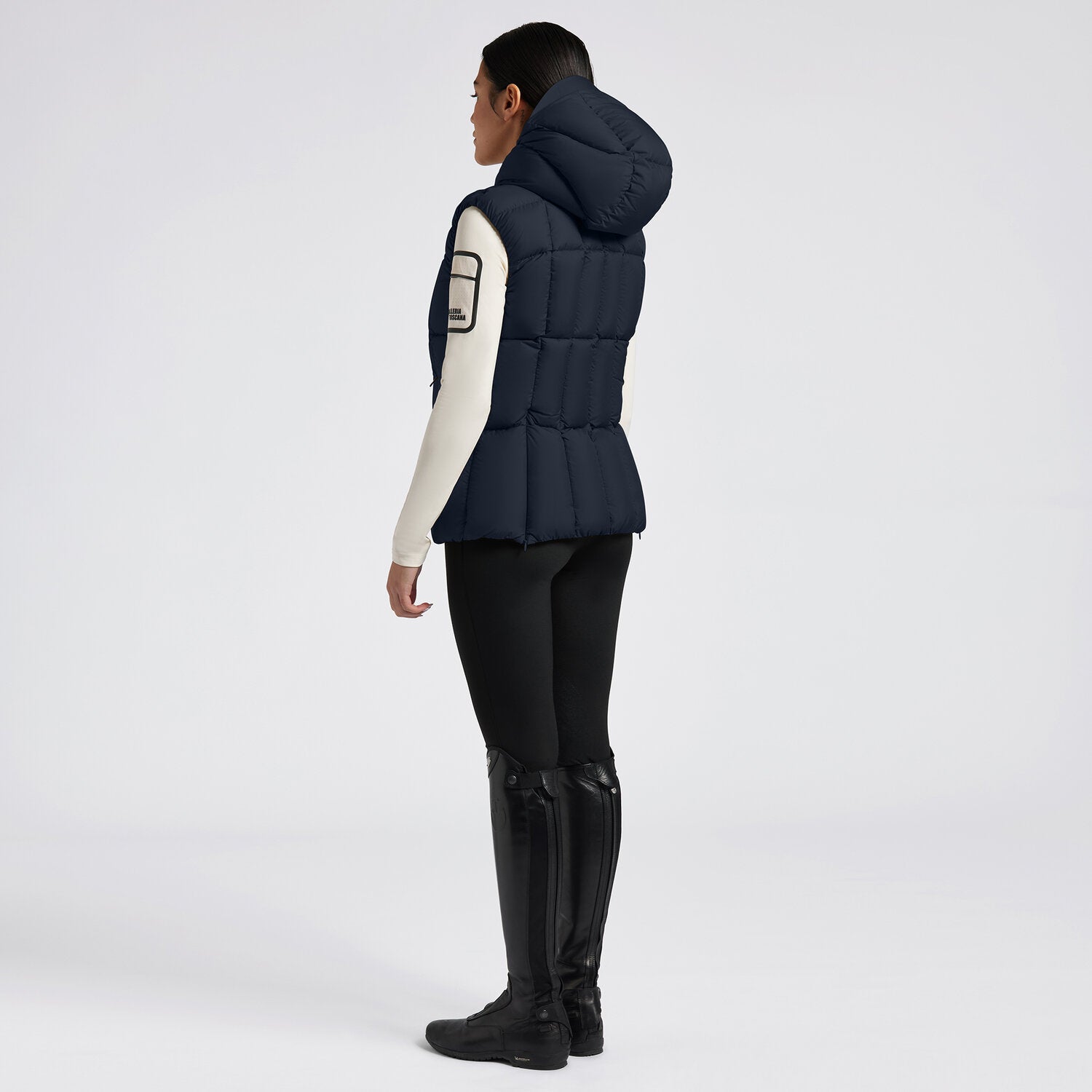 CAVALLERIA TOSCANA WOMEN'S HOODED DOWN PADDED NYLON VEST