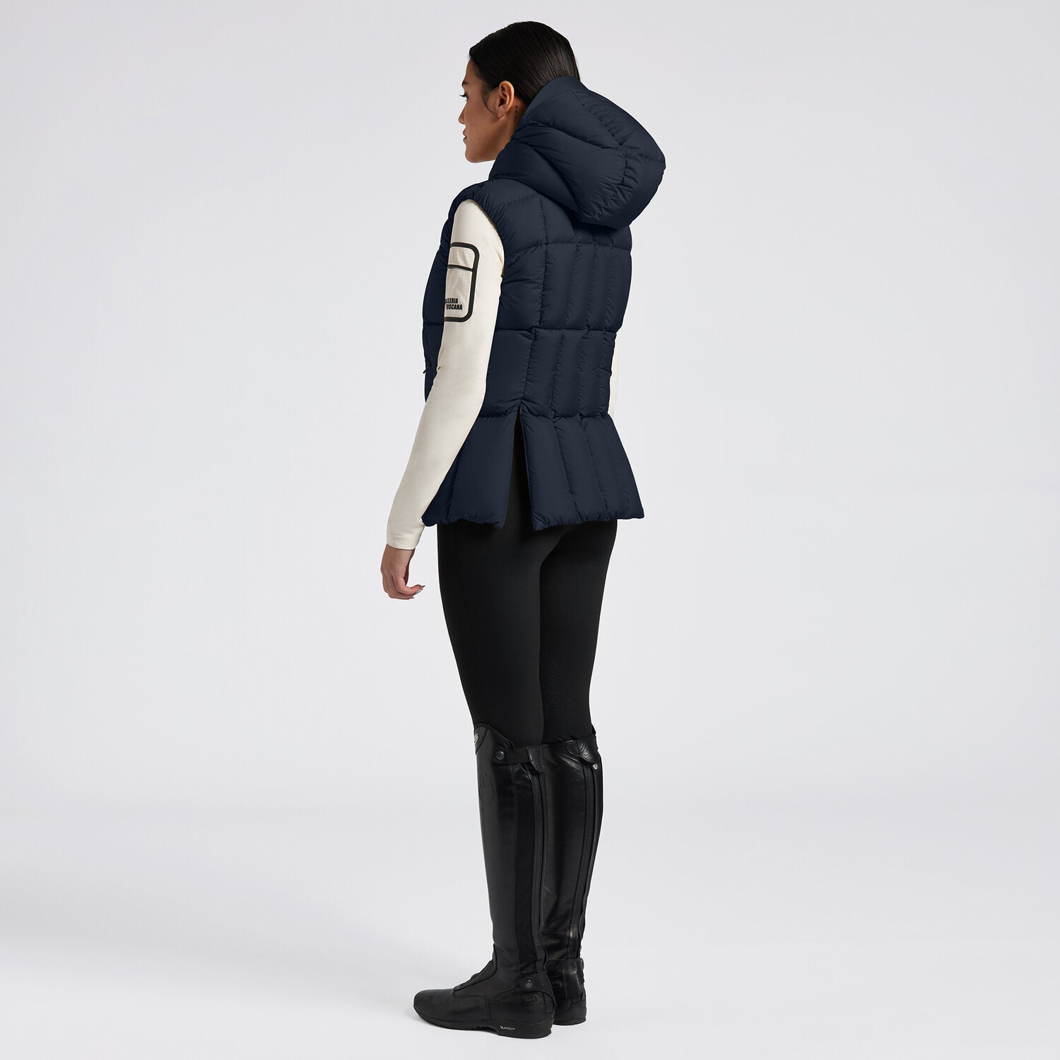 CAVALLERIA TOSCANA WOMEN'S HOODED DOWN PADDED NYLON VEST