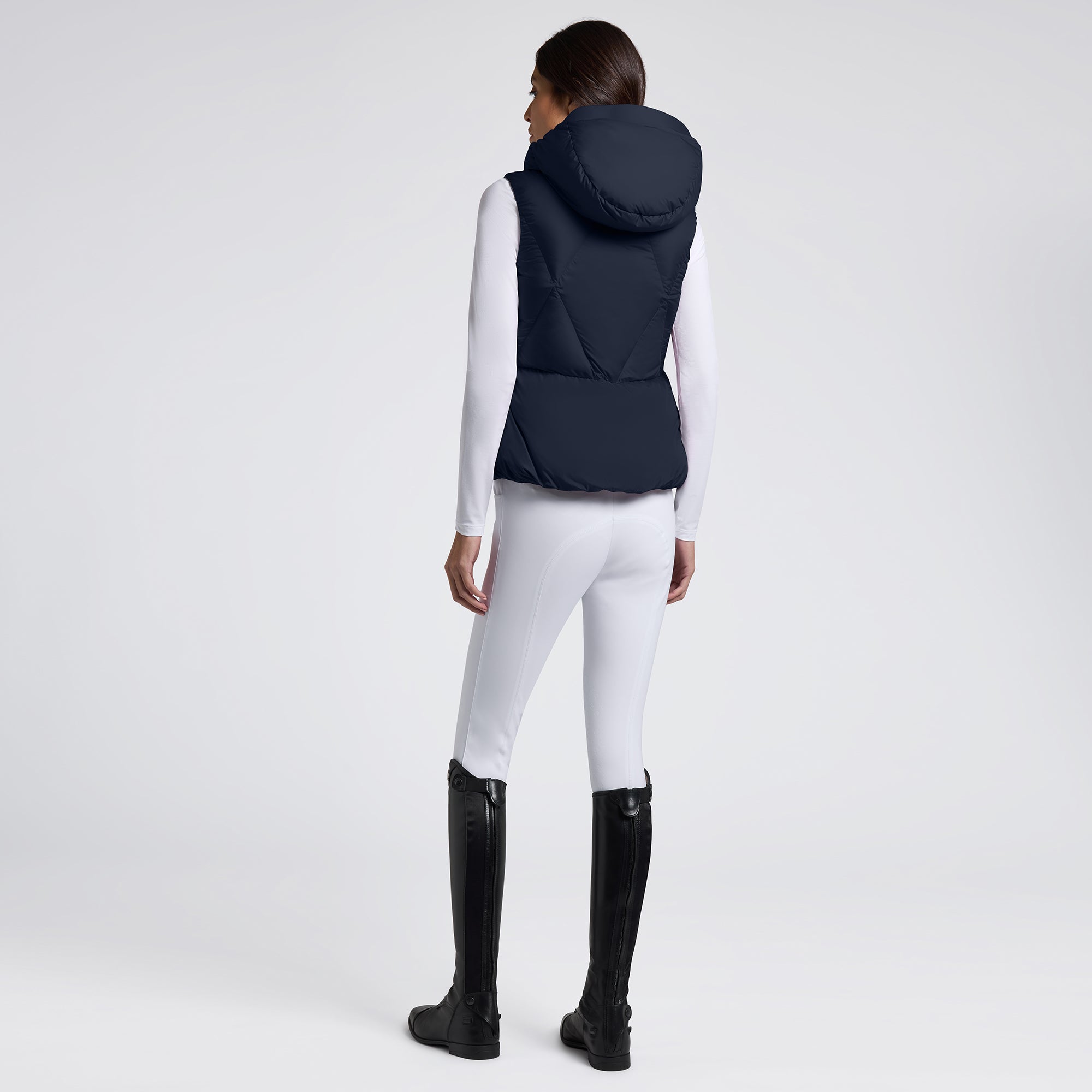 CAVALLERIA TOSCANA WOMENS HOODED DOWN PADDED NYLON VEST