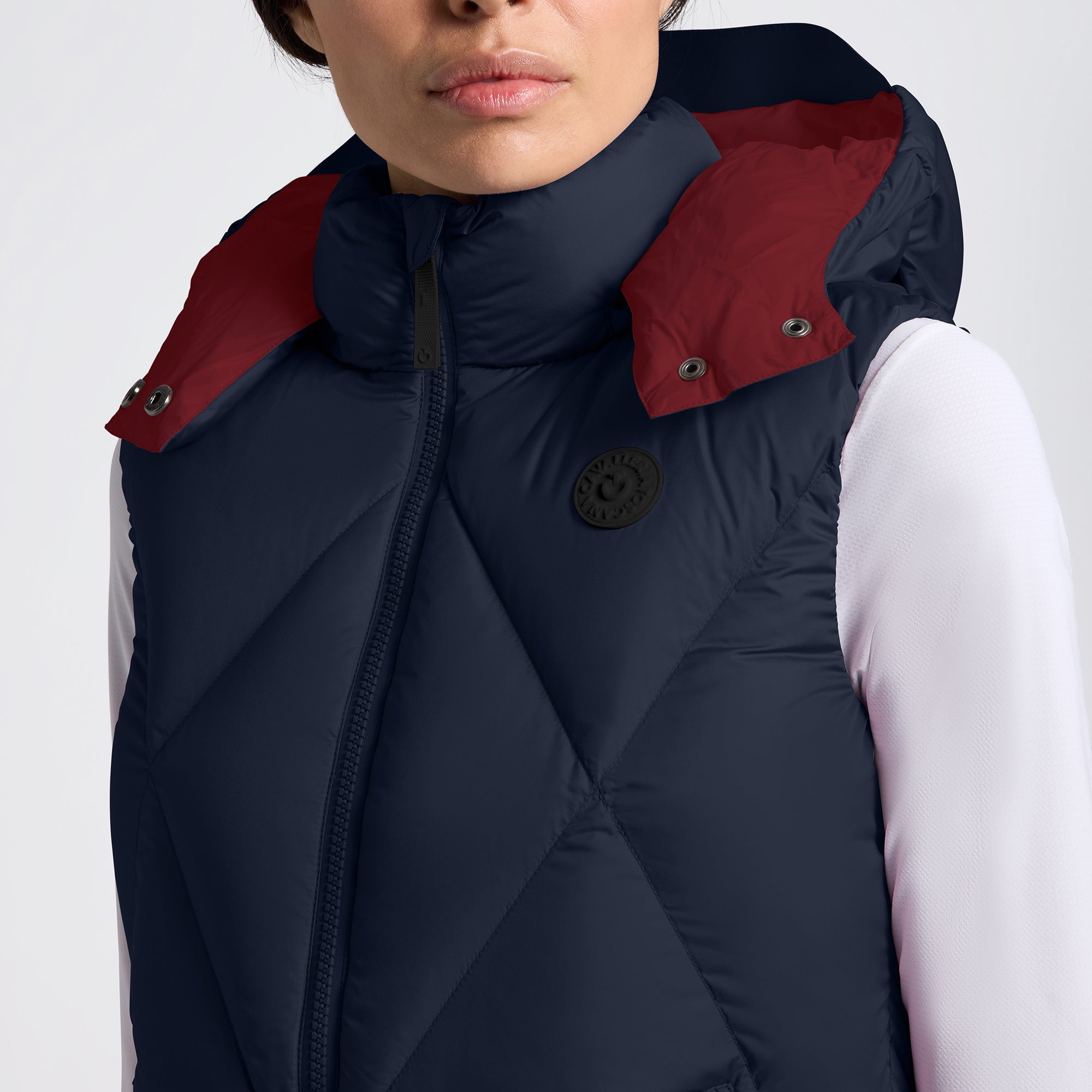 CAVALLERIA TOSCANA WOMENS HOODED DOWN PADDED NYLON VEST