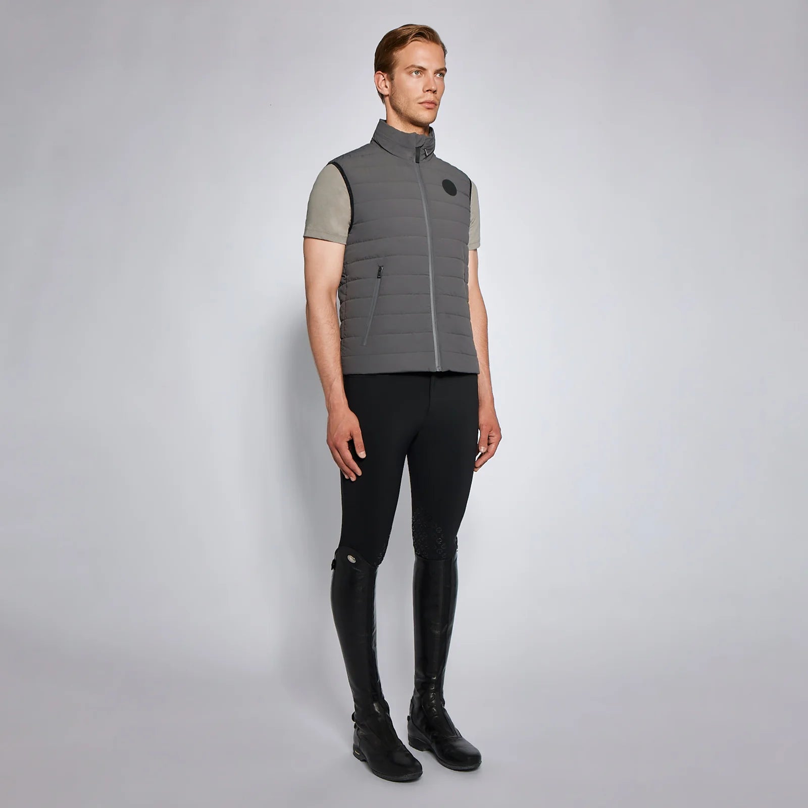 CAVALLERIA TOSCANA MEN'S LIGHTWEIGHT PUFFER VEST WITH HIDDEN HOOD