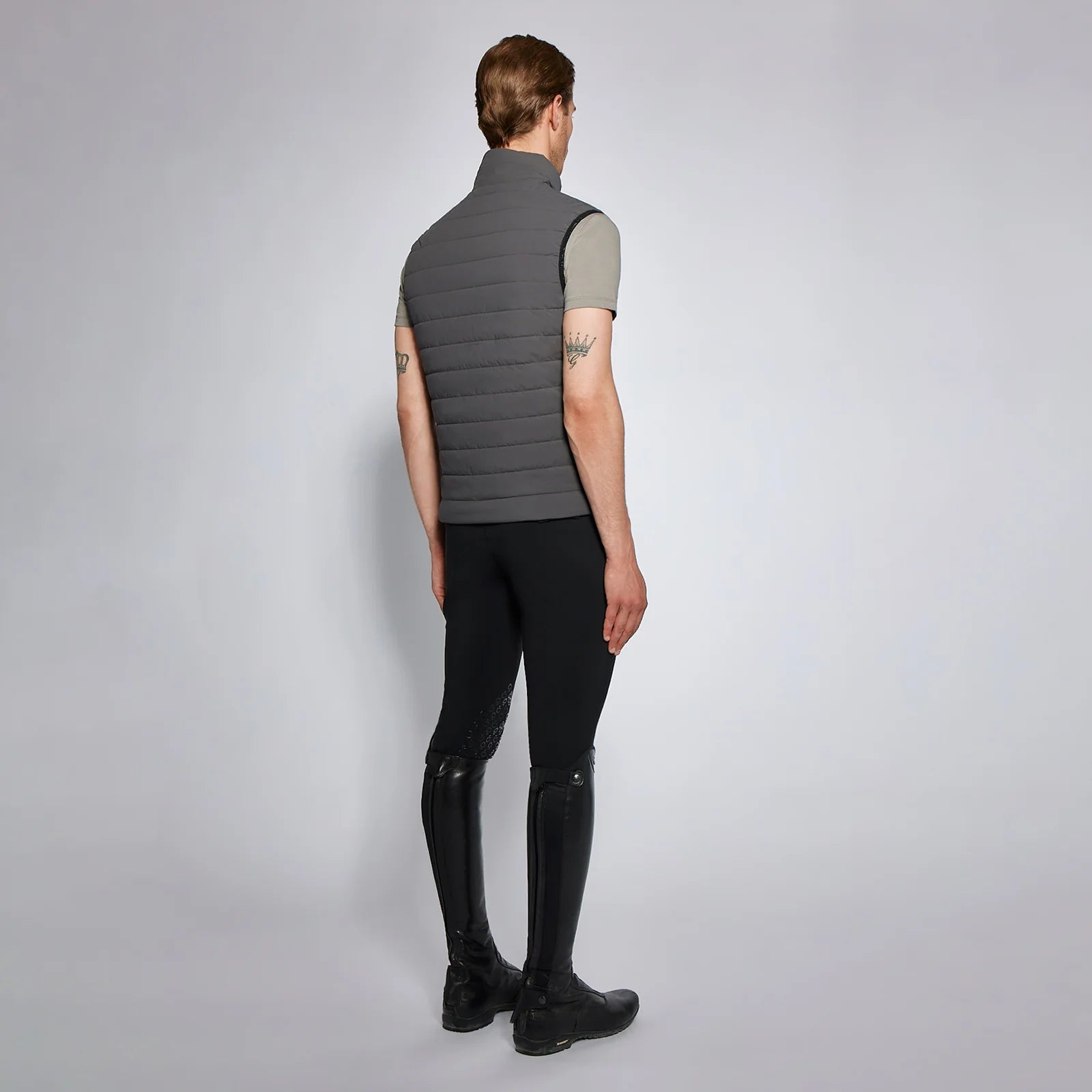 CAVALLERIA TOSCANA MEN'S LIGHTWEIGHT PUFFER VEST WITH HIDDEN HOOD