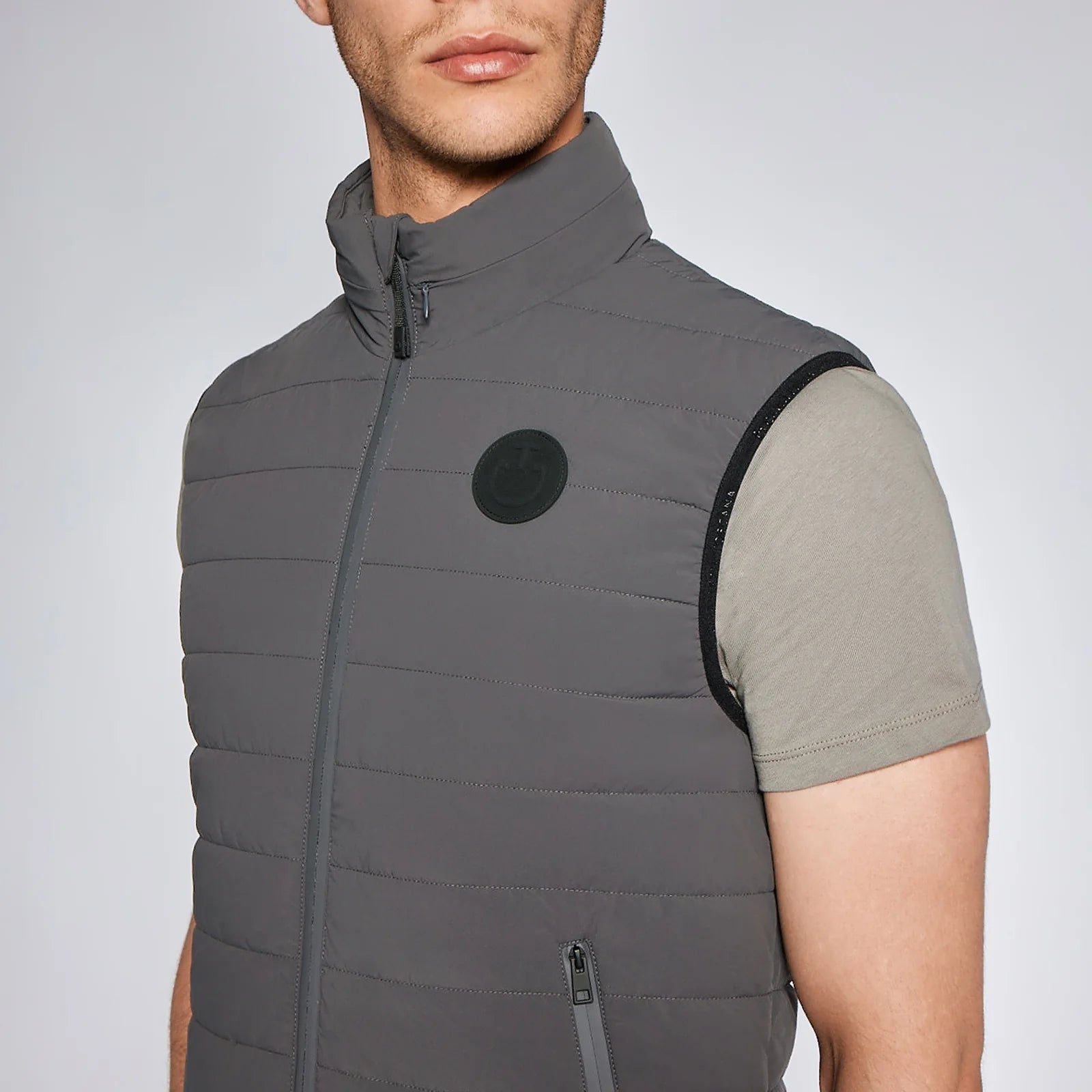 CAVALLERIA TOSCANA MEN'S LIGHTWEIGHT PUFFER VEST WITH HIDDEN HOOD