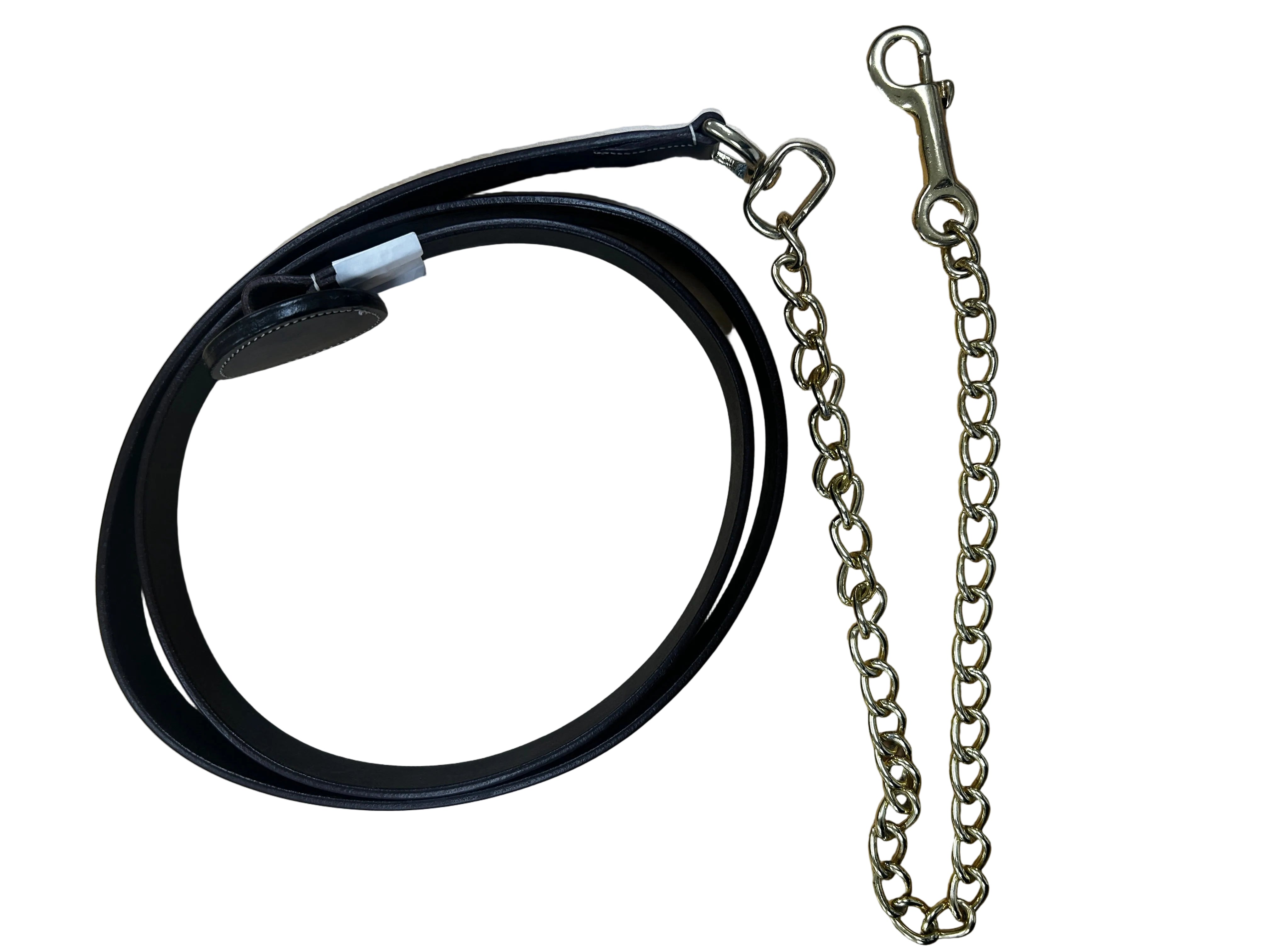 AVILA LEATHER LEAD WITH CHAIN - BROWN