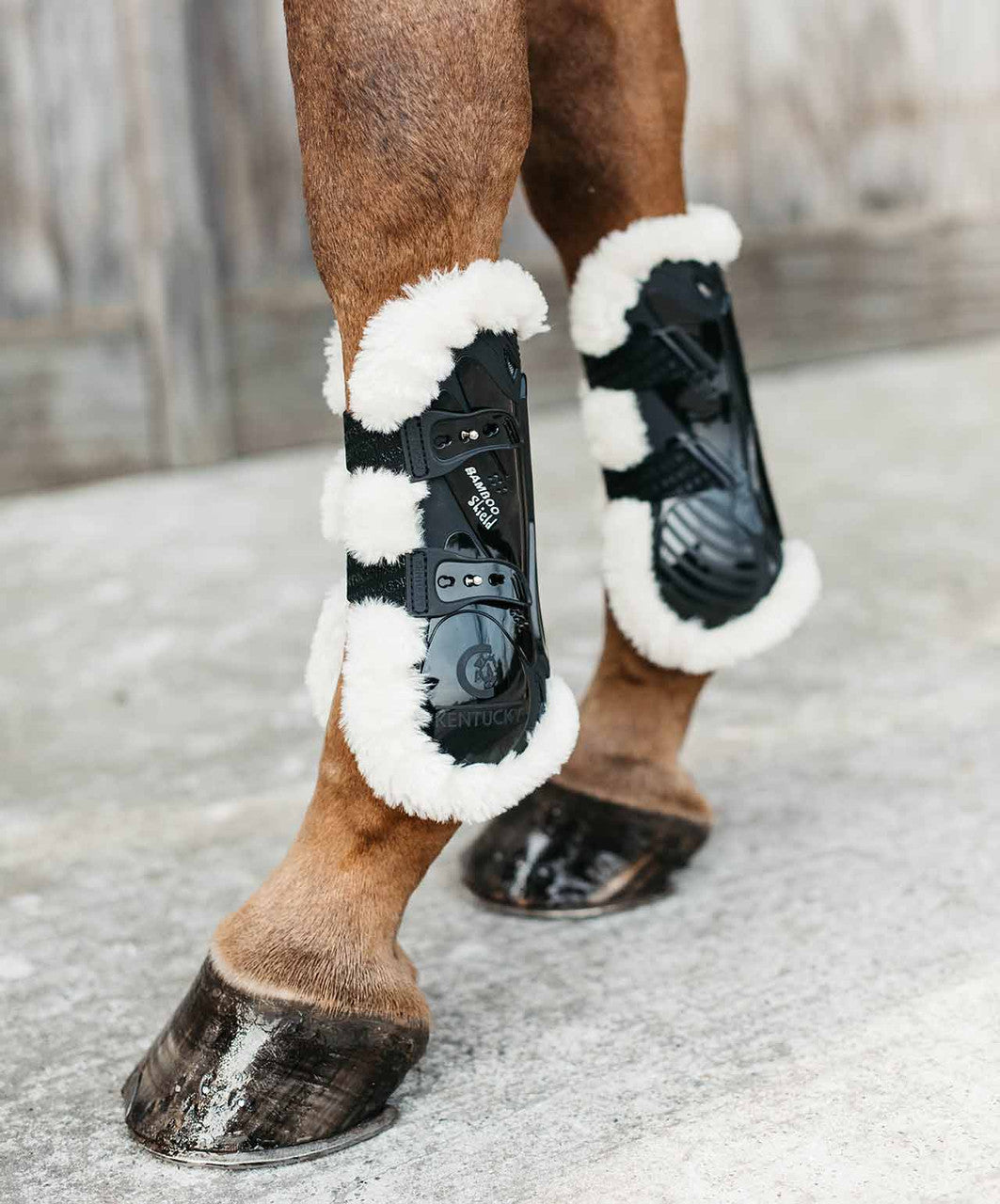 Kentucky Vegan Sheepskin Fetlock Boots Elastic  Black M