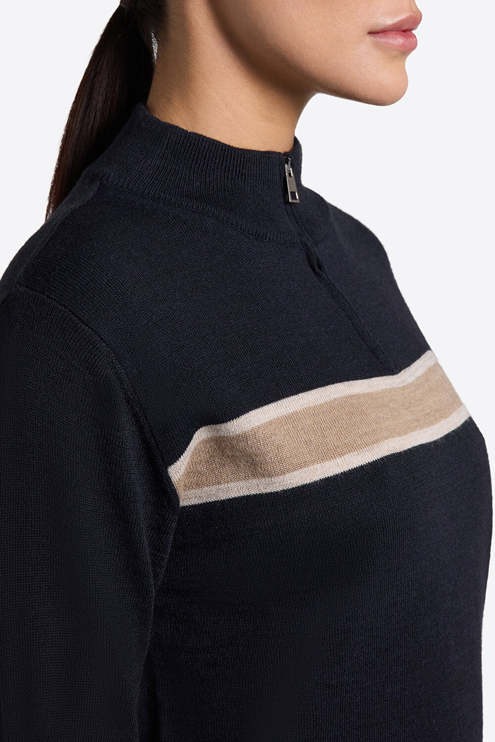 RG WOMEN'S WOOL BLEND HALF ZIP SWEATER