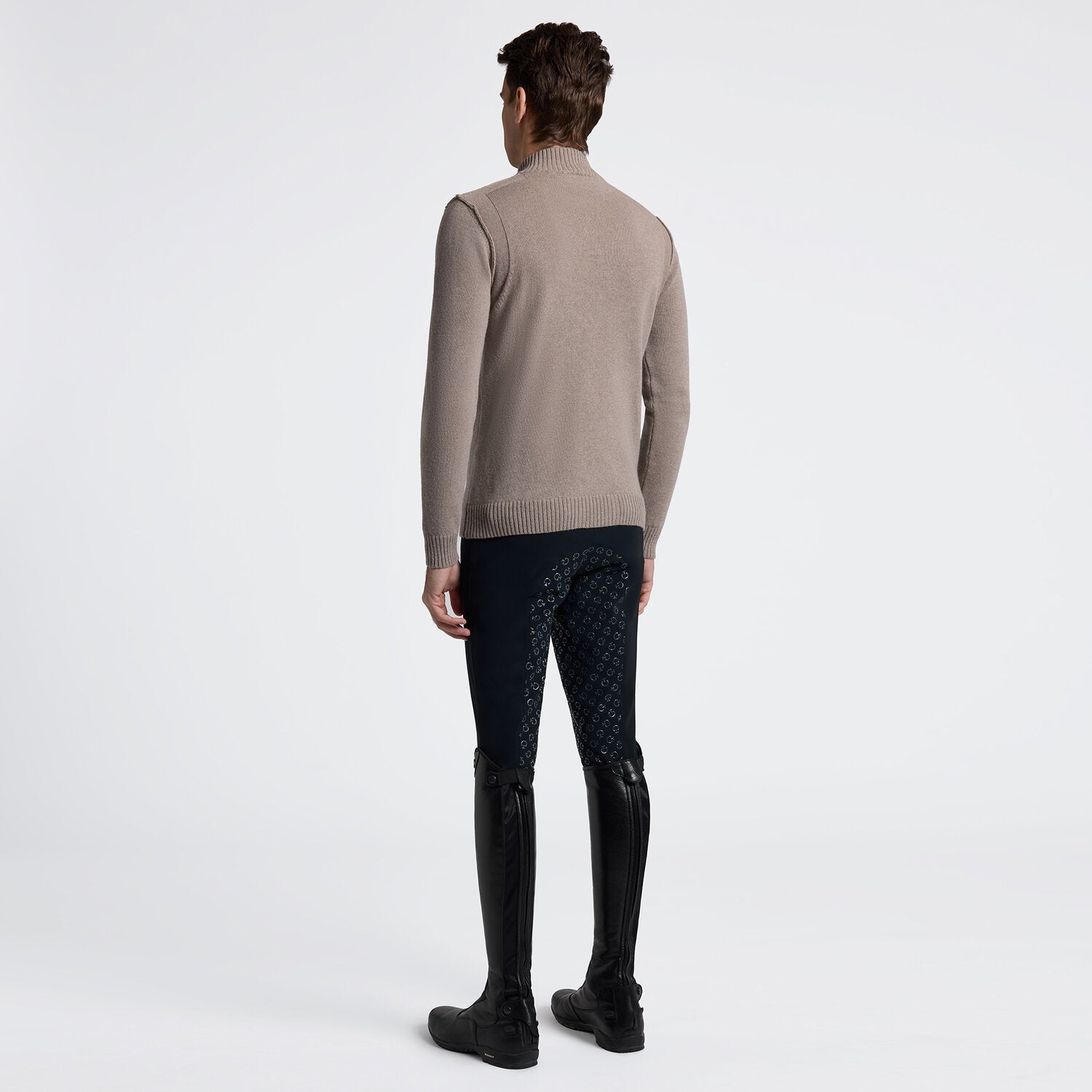 CAVALLERIA TOSCANA MEN'S PURE WOOL HALF ZIP TURTLENECK SWEATER