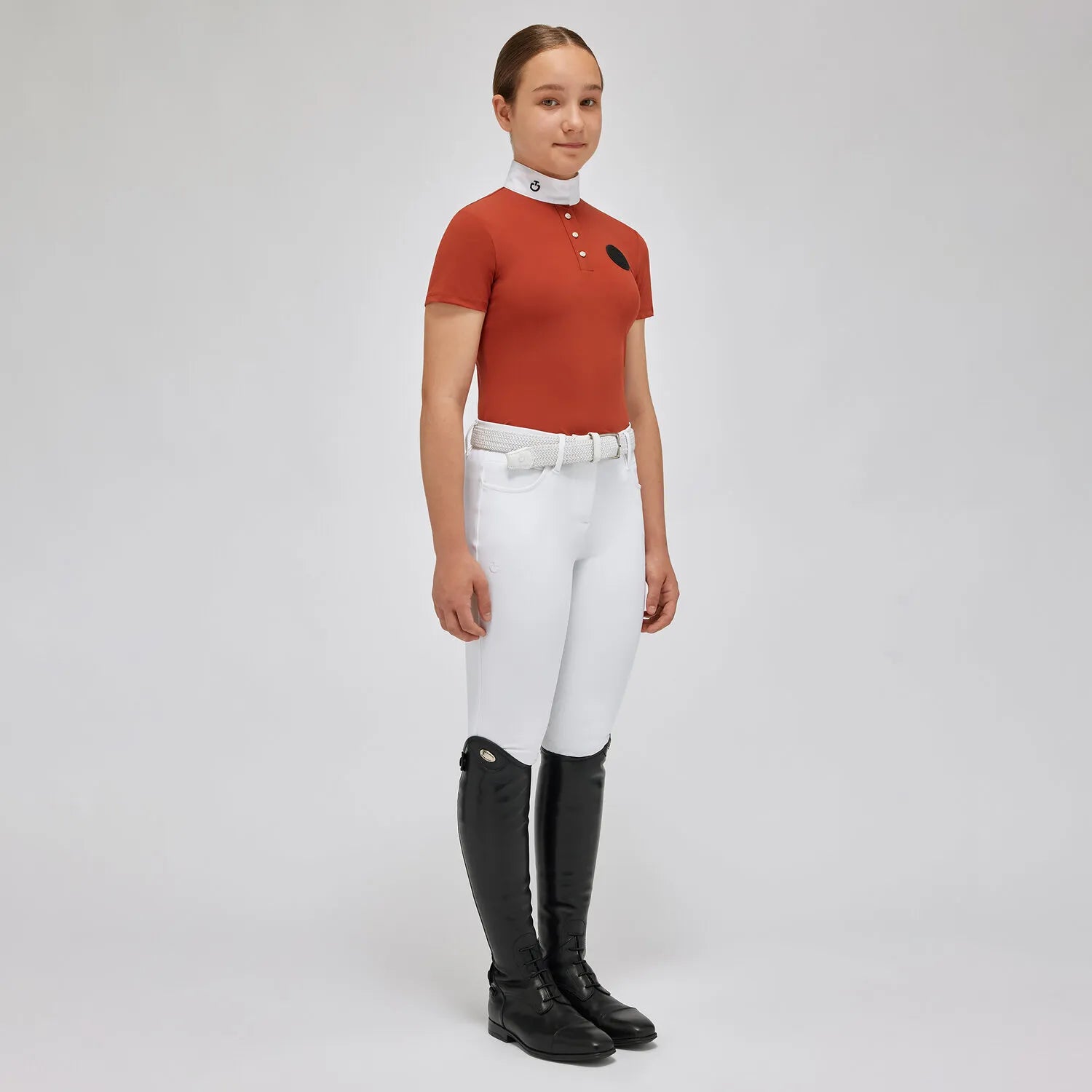 CAVALLERIA TOSCANA KIDS JERSEY S/S BUTTON COMPETITION POLO