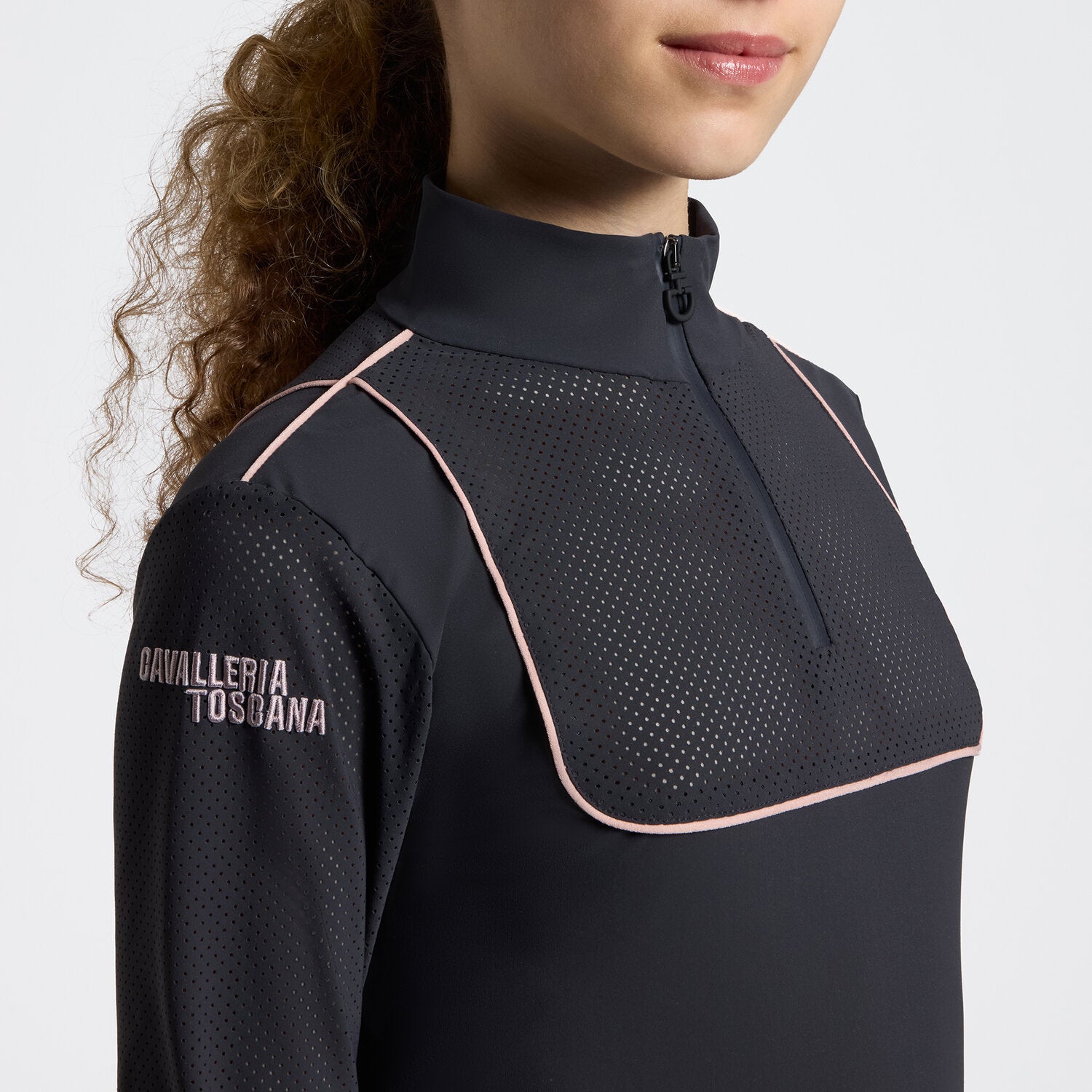 CAVALLERIA TOSCANA GIRL'S L/S JERSEY W/ PIPING TRAINING POLO