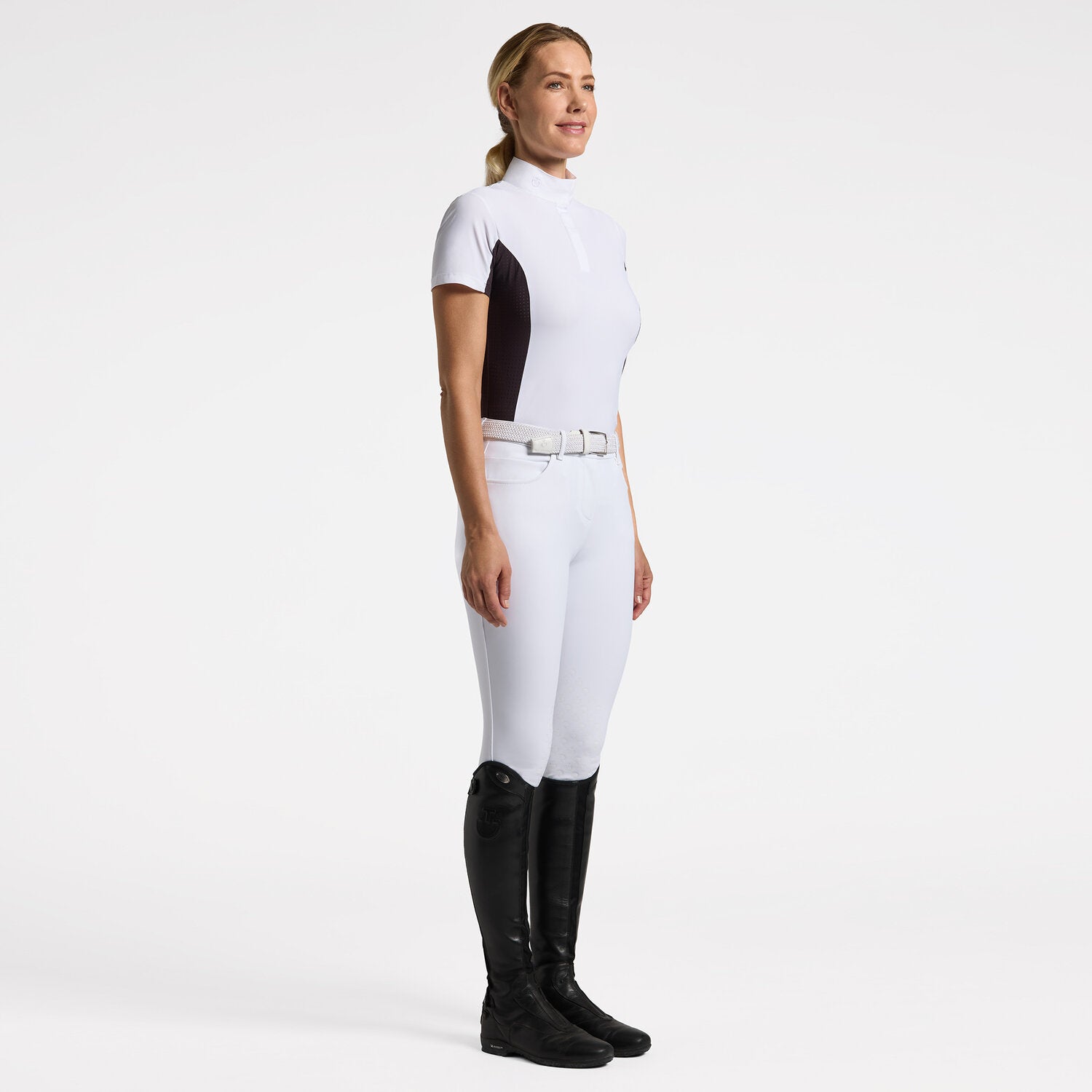 CAVALLERIA TOSCANA WOMEN'S JERSEY S/S COMPETITION SHIRT WITH PERFORATED INSERTS