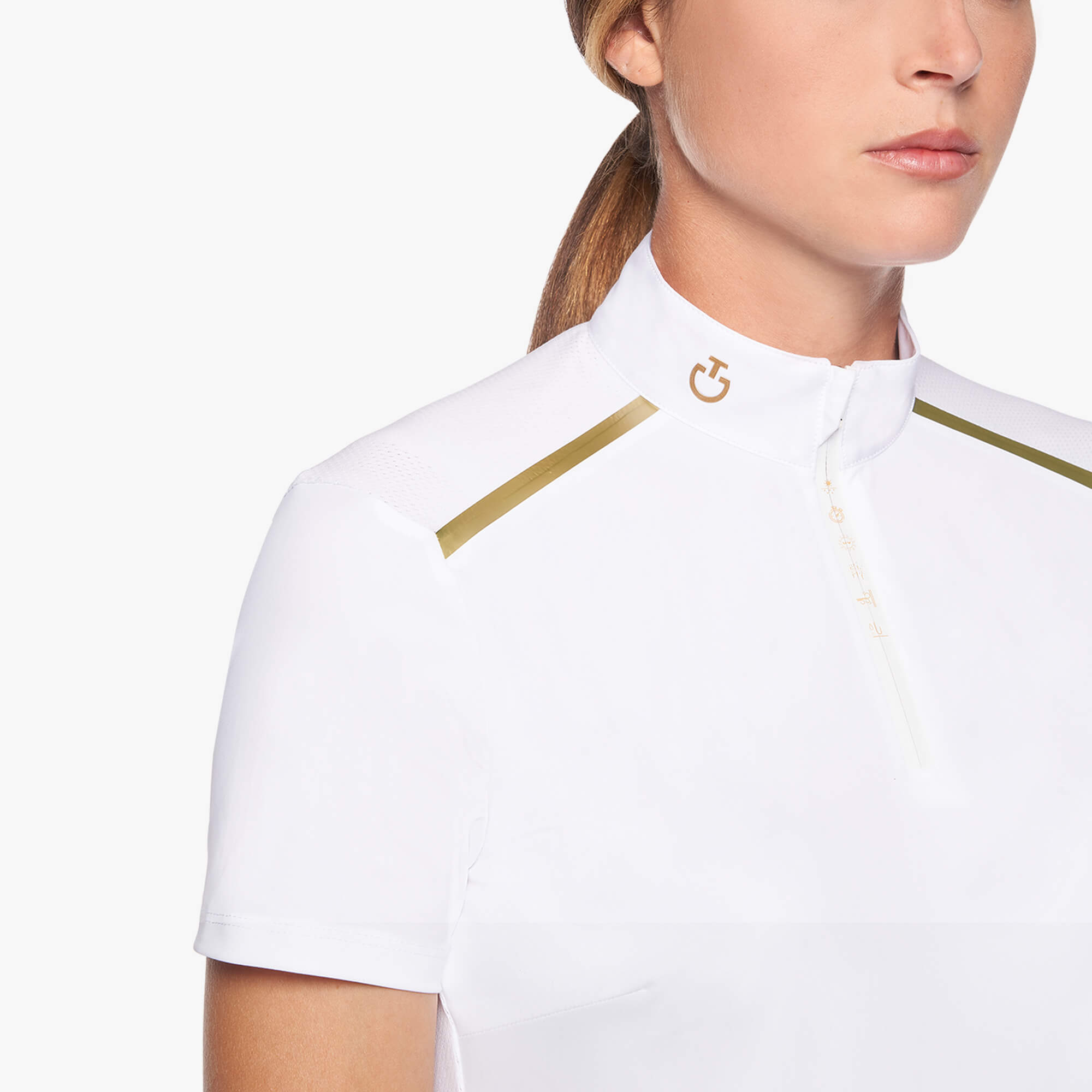CAVALLERIA TOSCANA WOMEN'S REVO PREMIERE JERSEY S/S COMPETITION ZIP POLO