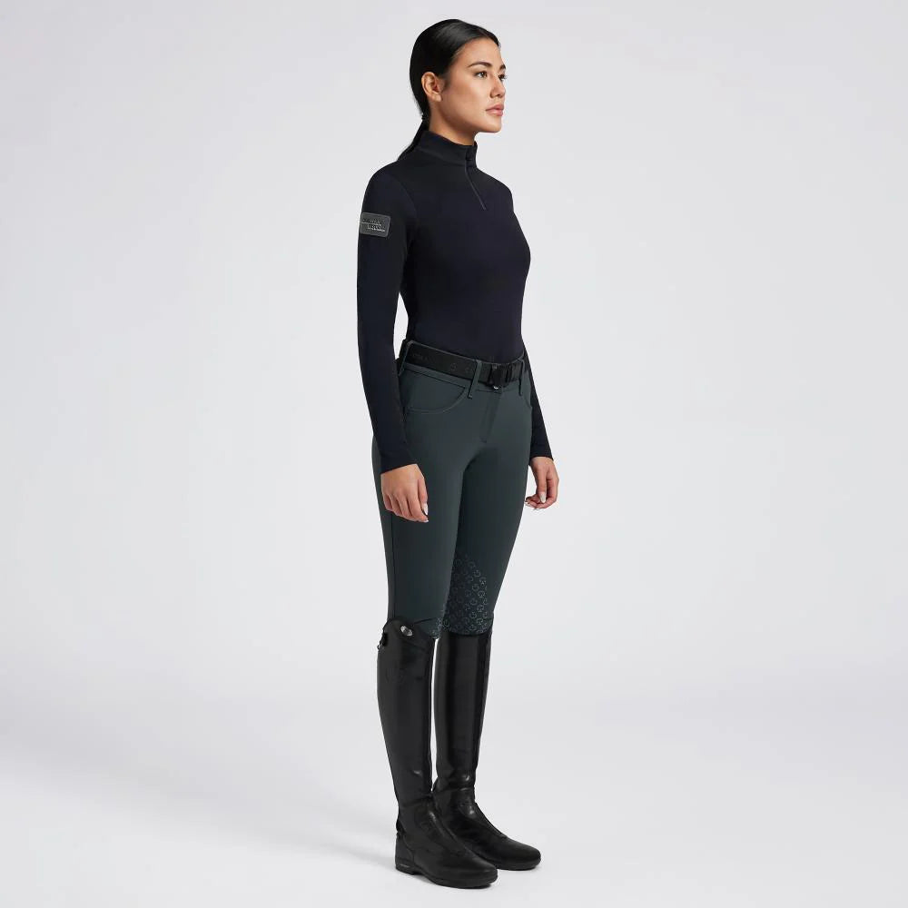 CAVALLERIA TOSCANA WOMENS TECH WOOL HALF ZIP TRAINING L/S TURTLENECK